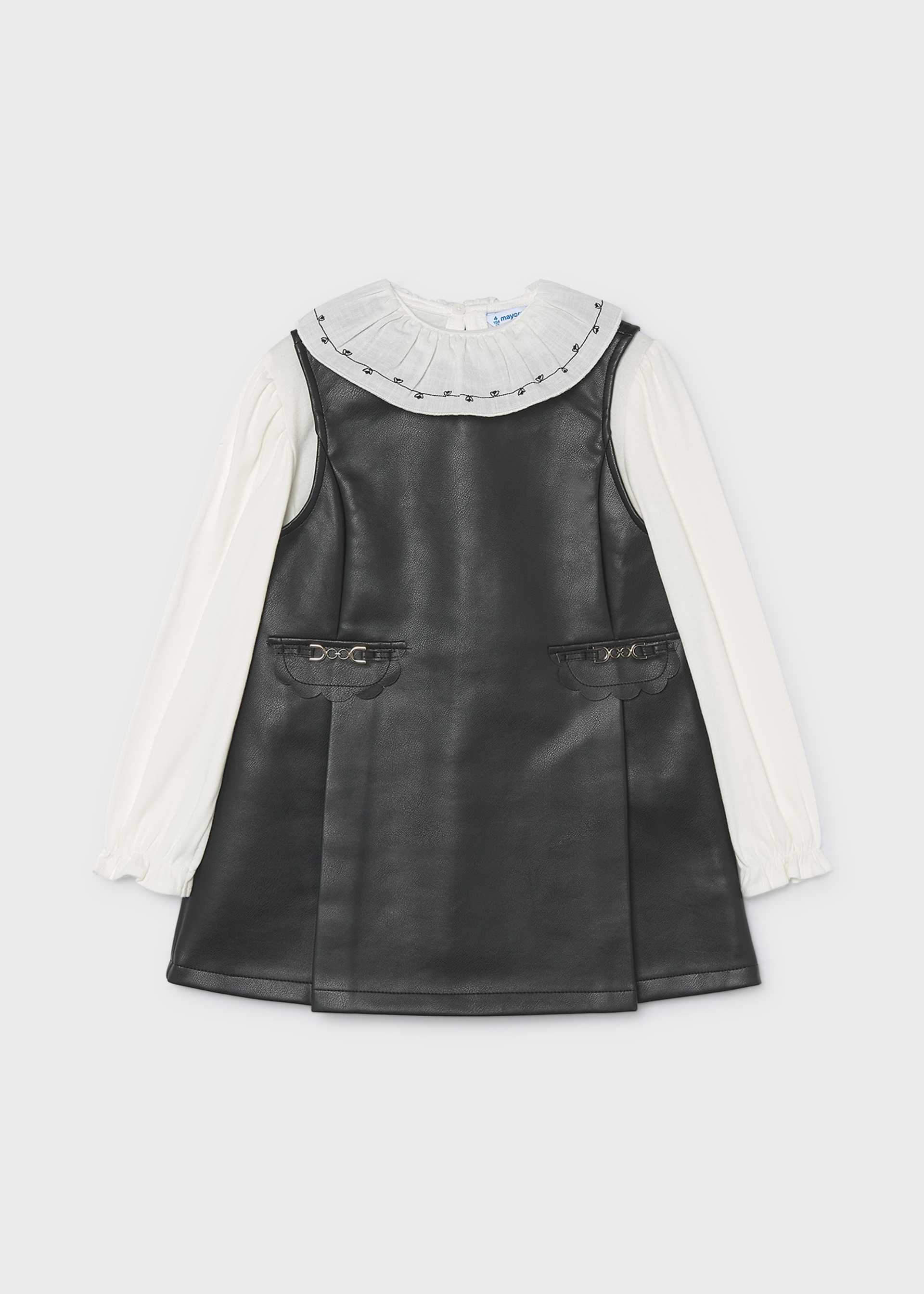 Robe en simili cuir avec blouse fille