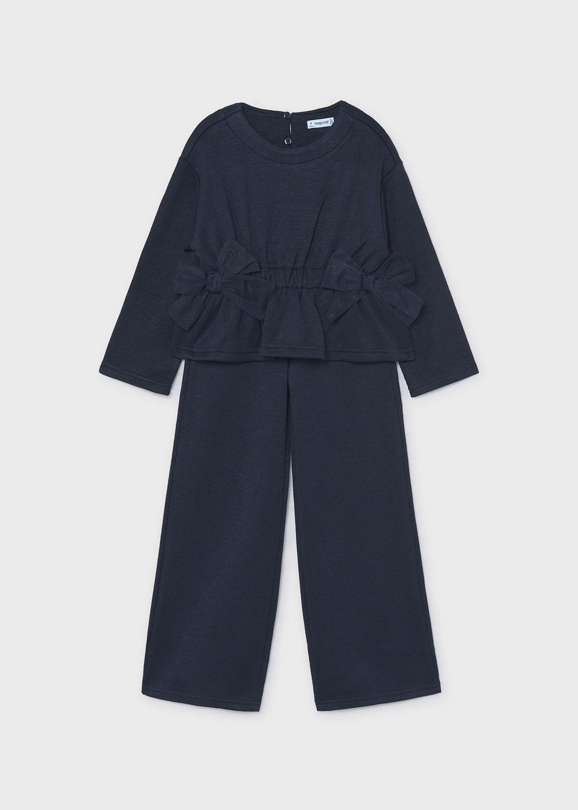 Girl trousers and jumper bows set