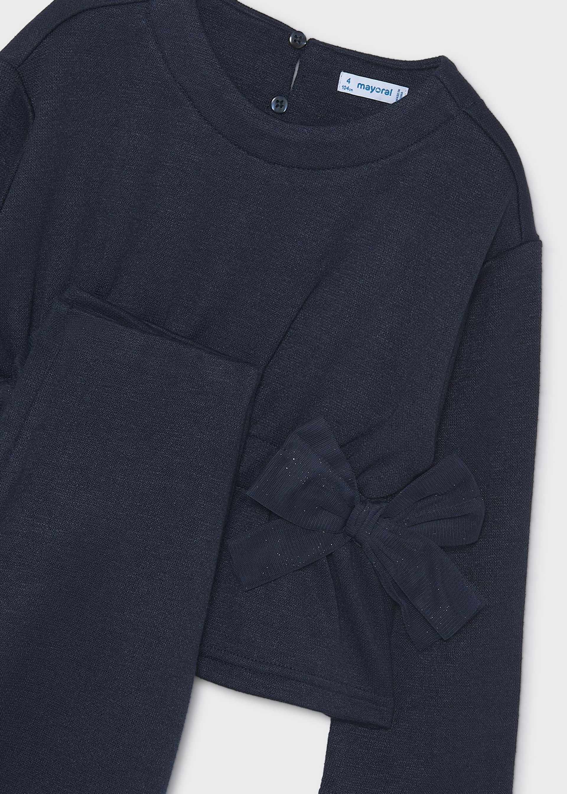 Ensemble pantalon et pull à nœuds fille
