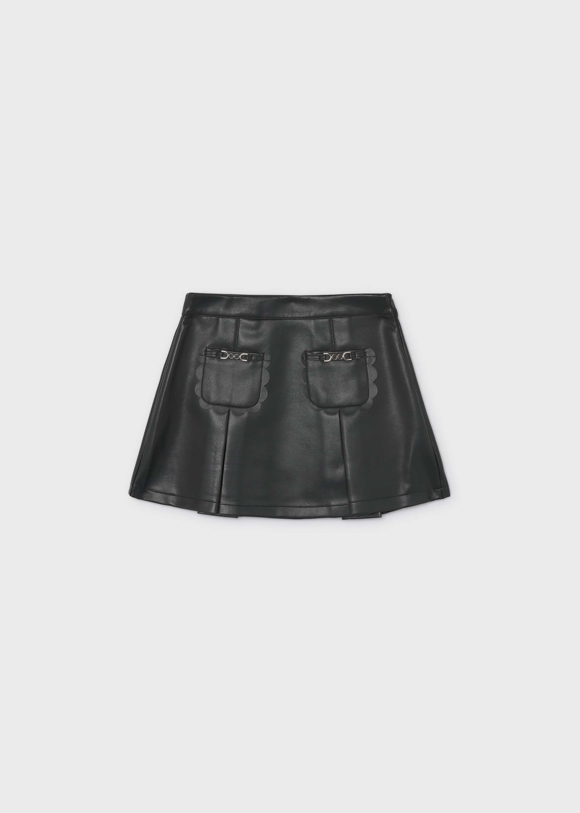 Jupe en similicuir à poches fille