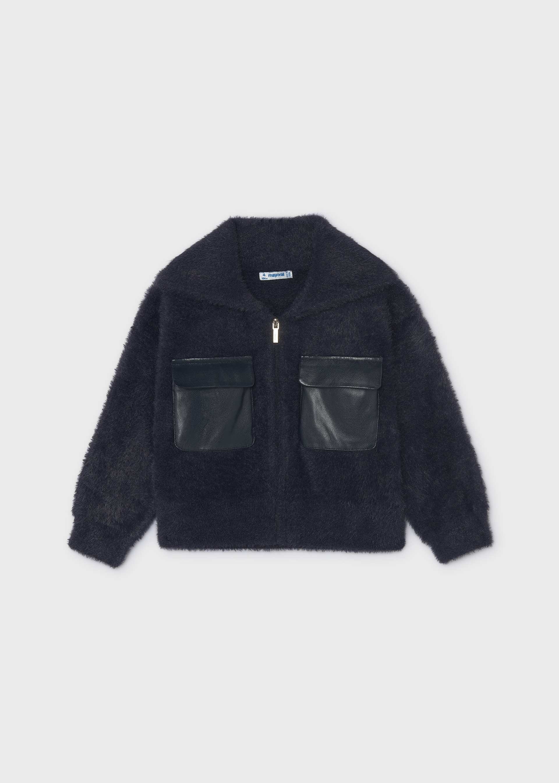 Girl zip-up knit jacket