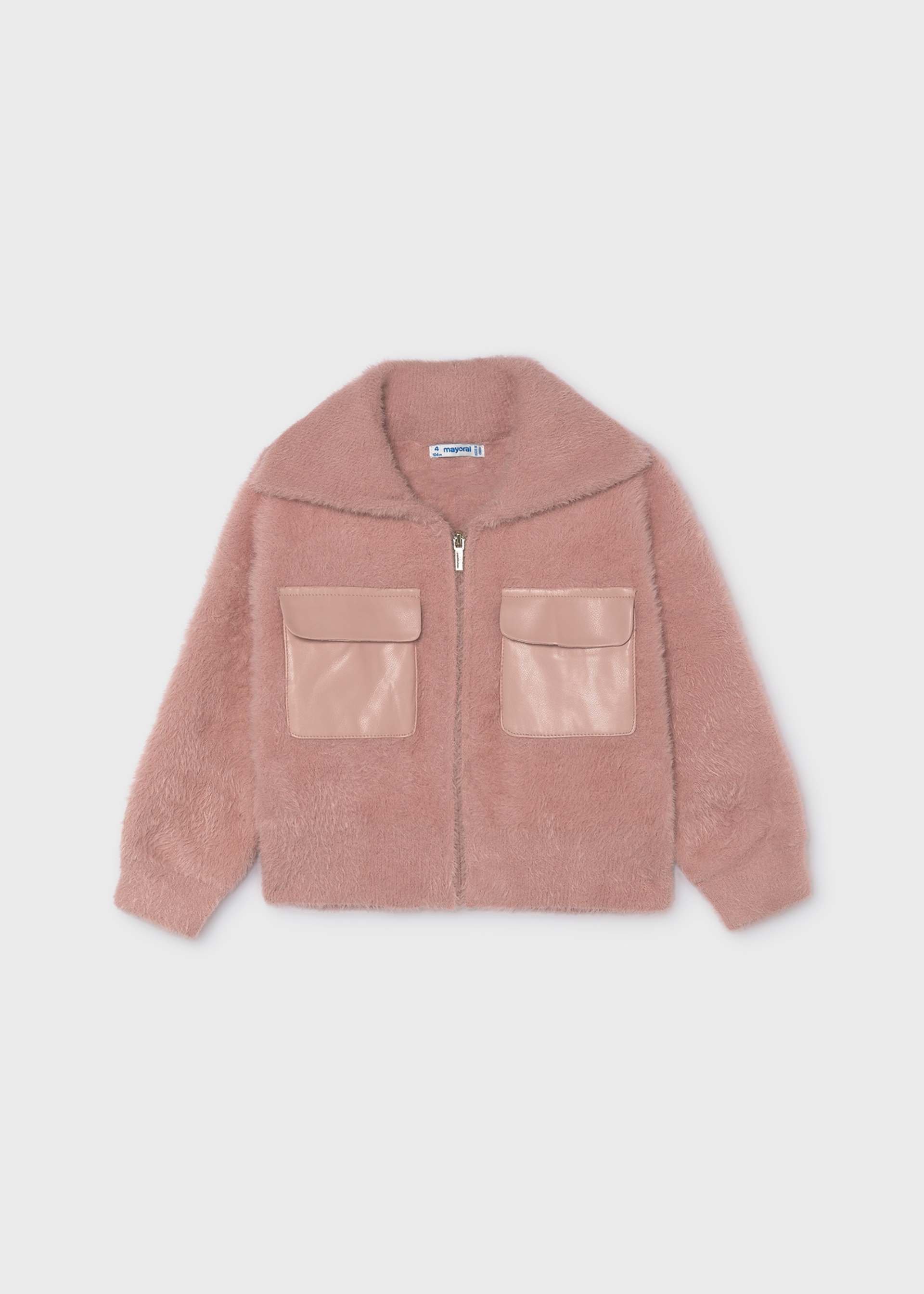 Girl zip-up knit jacket