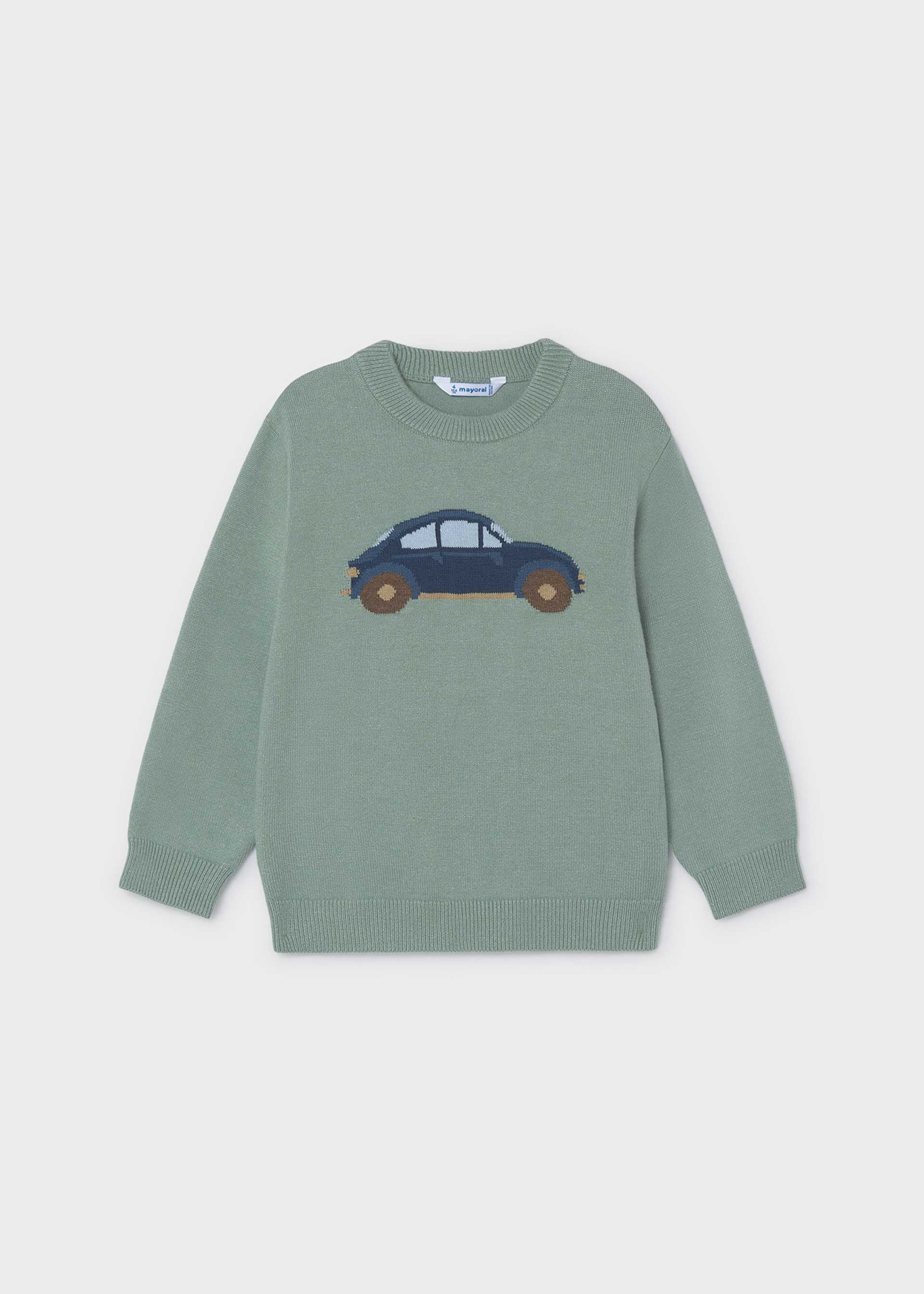 Pullover intarsia Auto Jungen