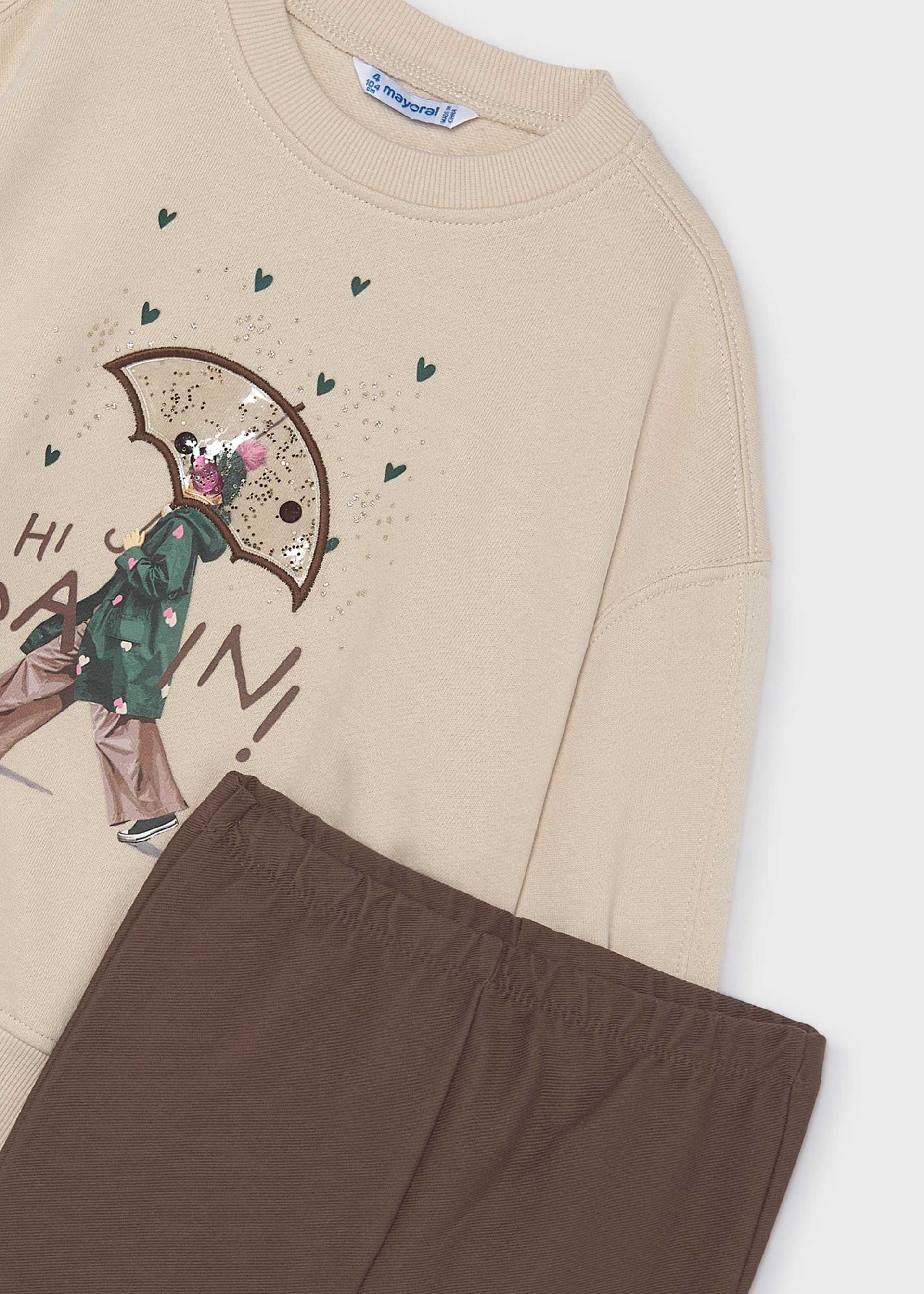 Ensemble legging évasé et sweat fille