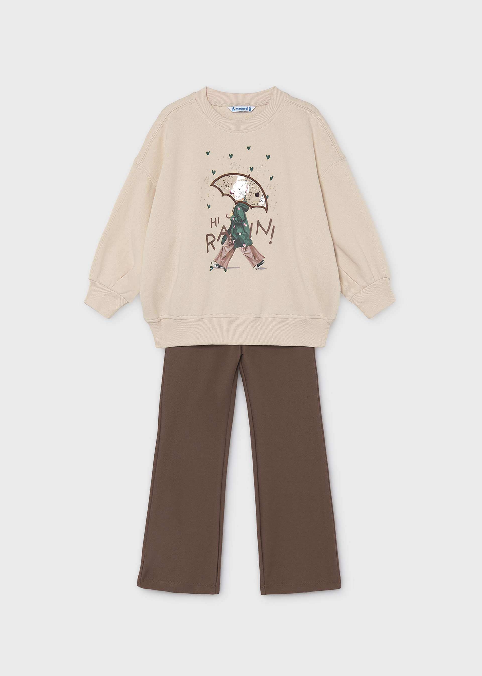 Ensemble legging évasé et sweat fille