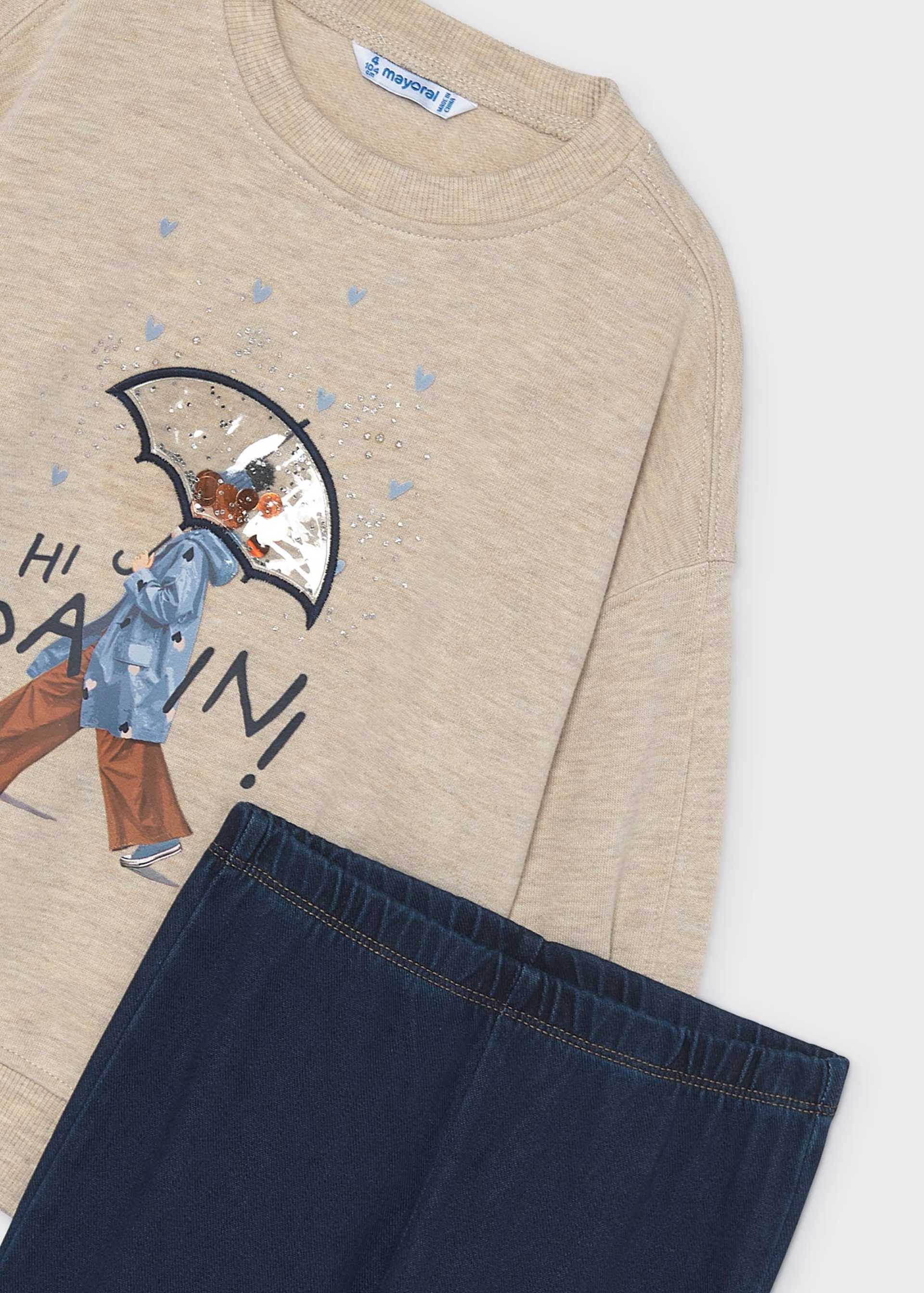Set Leggings flare und Sweatshirt Mädchen