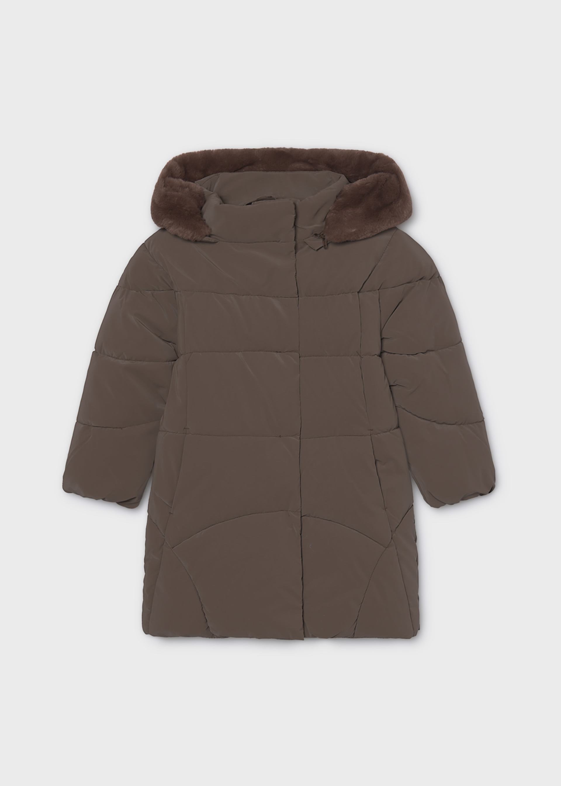Long quilted coat for girls