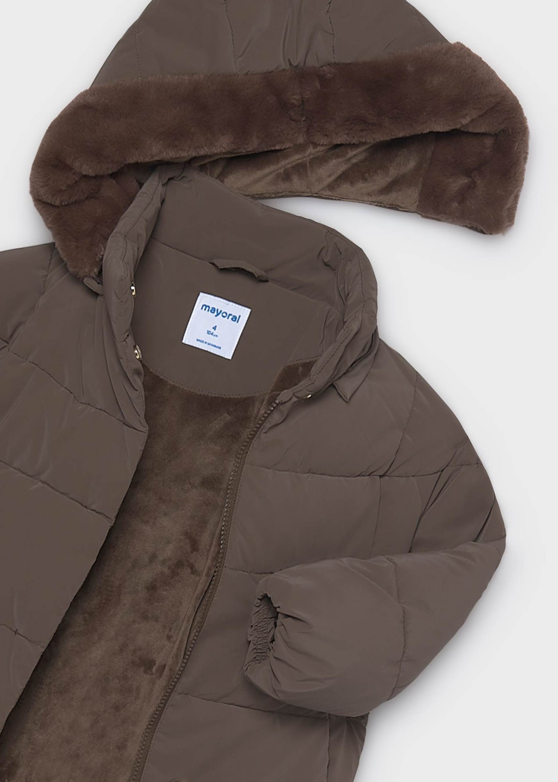 Long quilted coat for girls