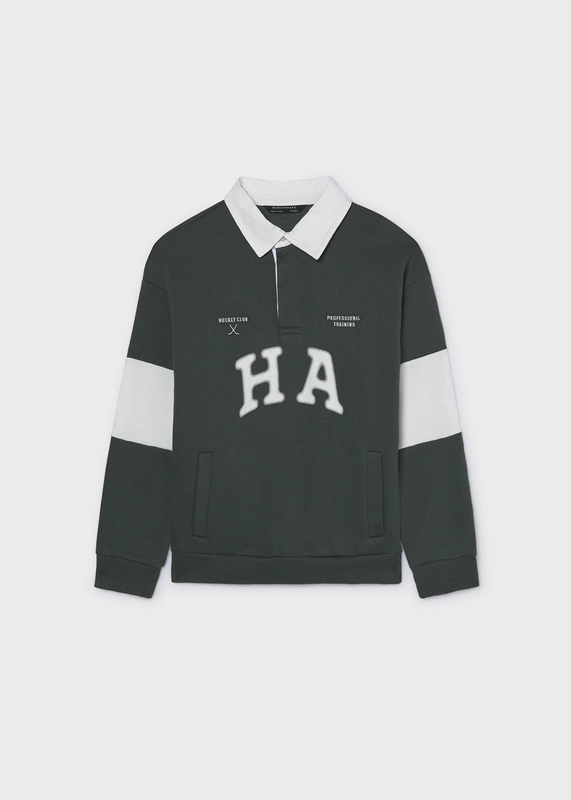 Boy Polo Collar Embroidered Sweatshirt
