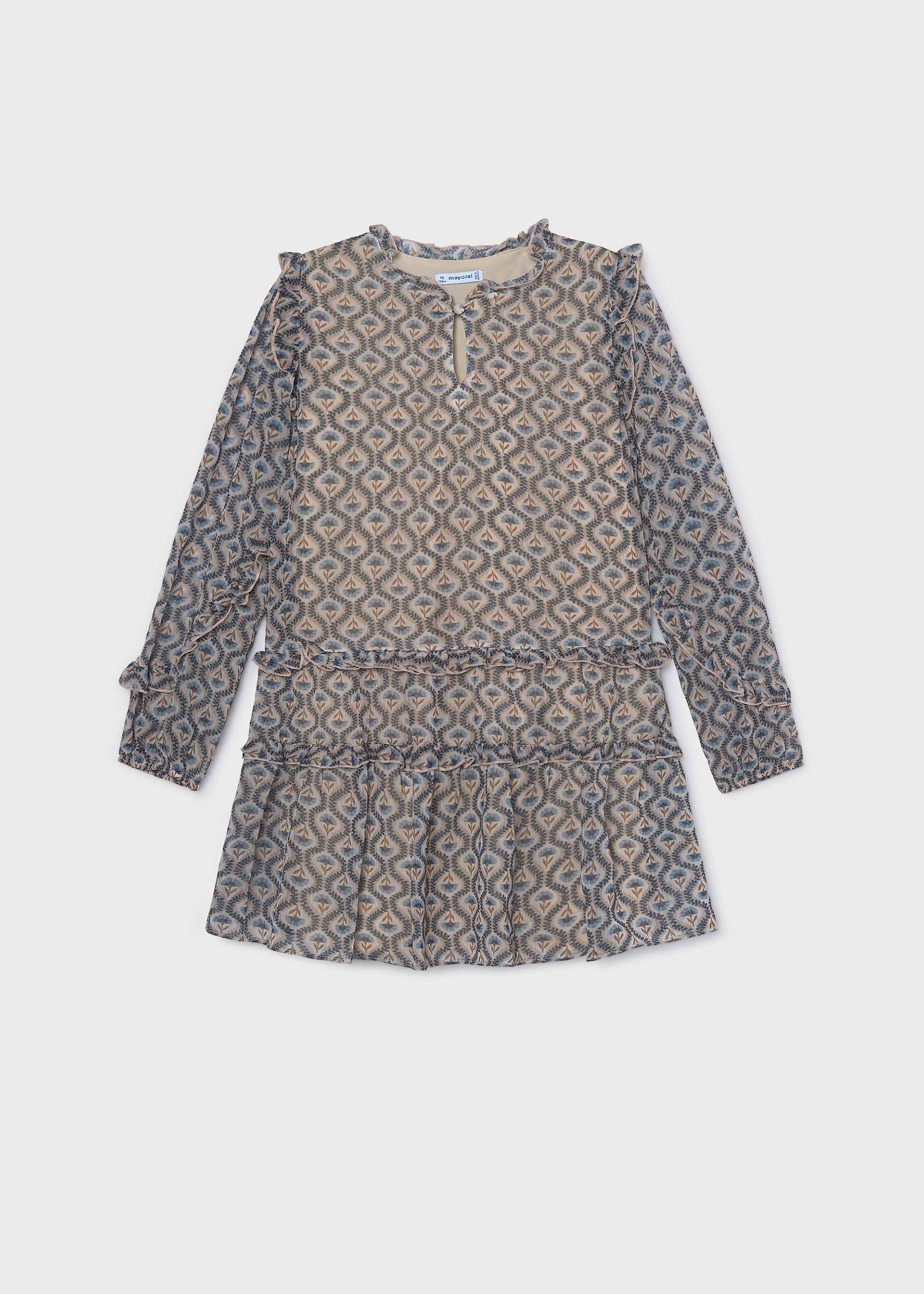Printed bambula dress for girls