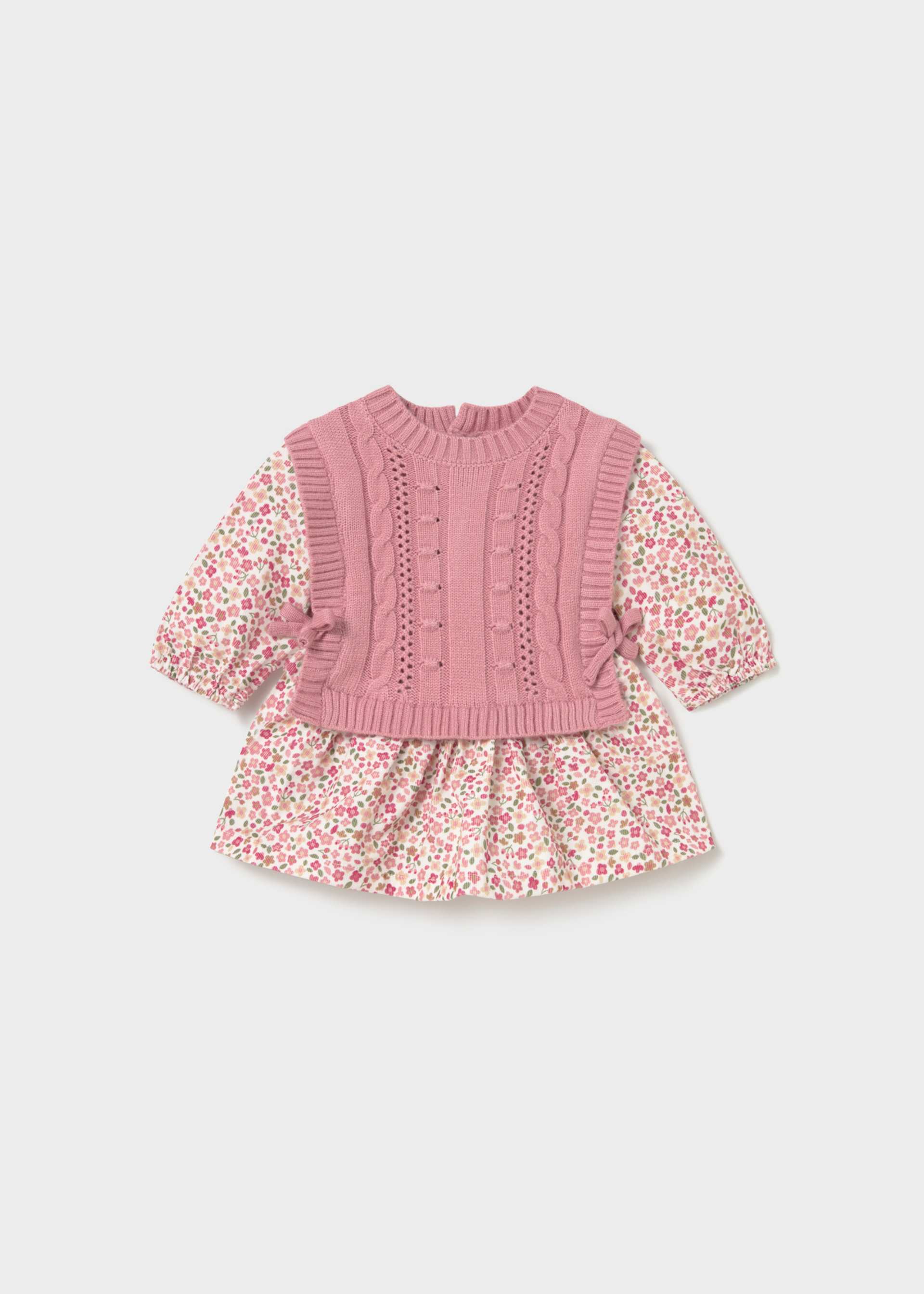 Newborn Print Dress with Vest
