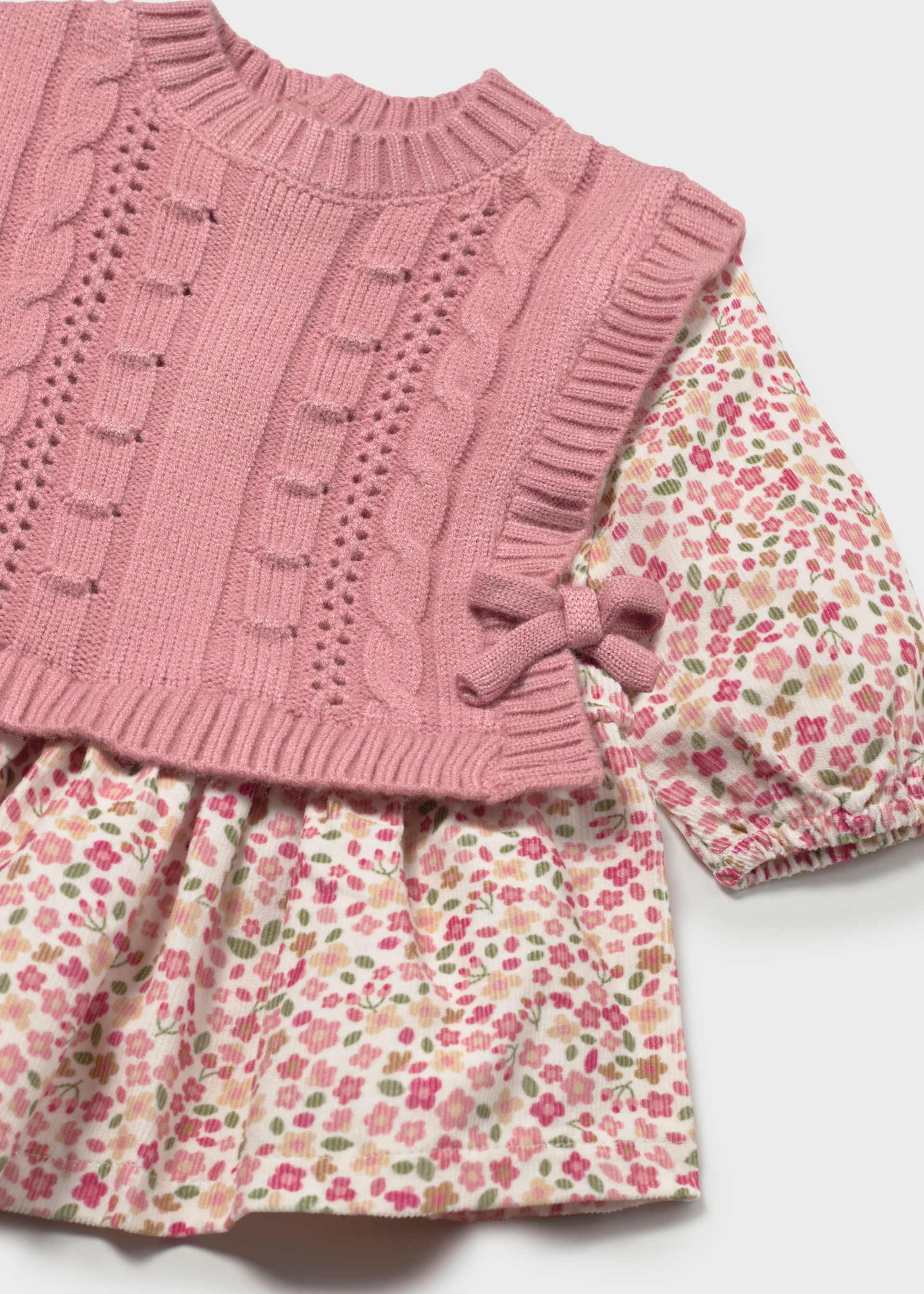 Robe imprimée avec gilet nouveau-né