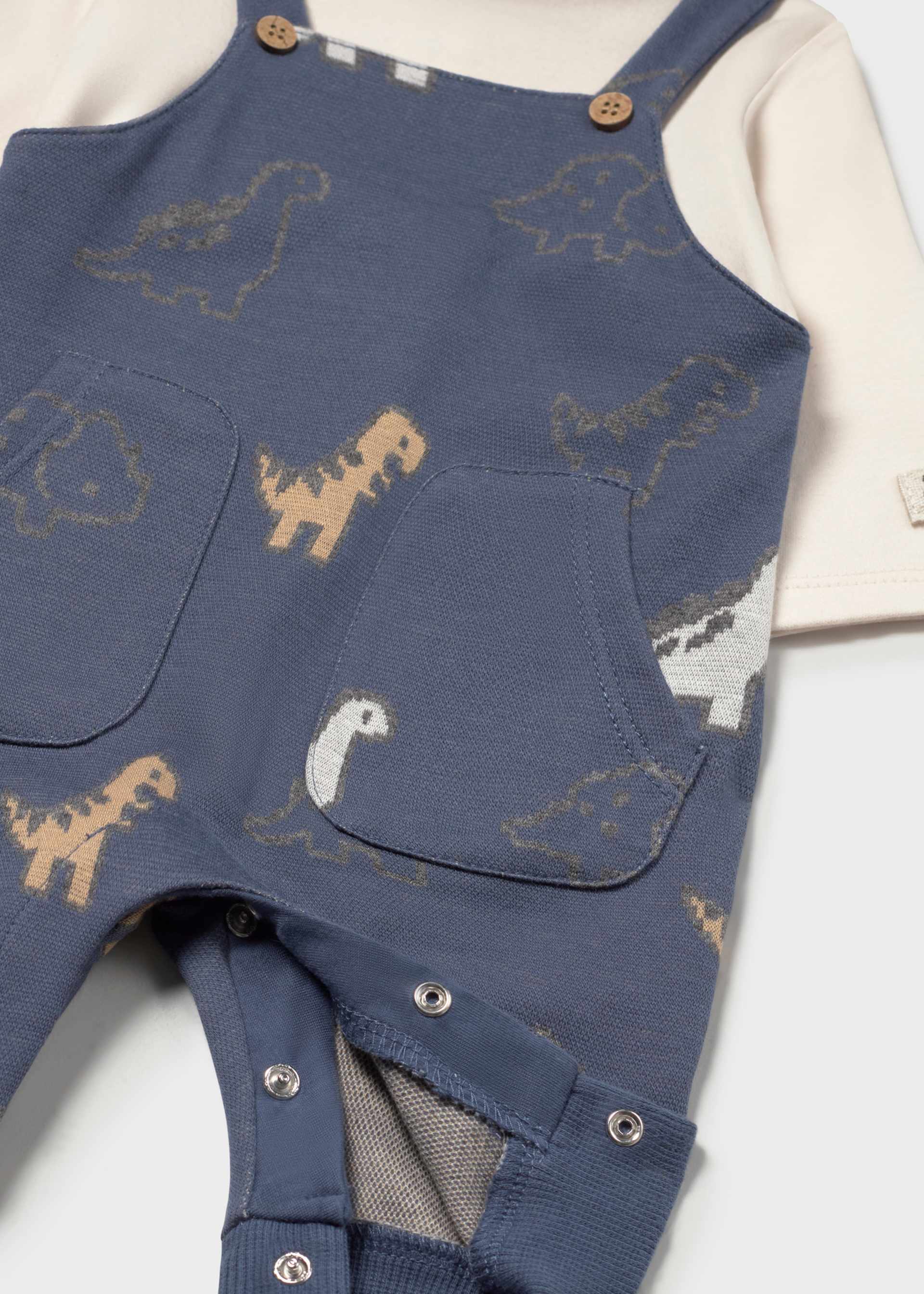 Newborn dinosaur dungarees