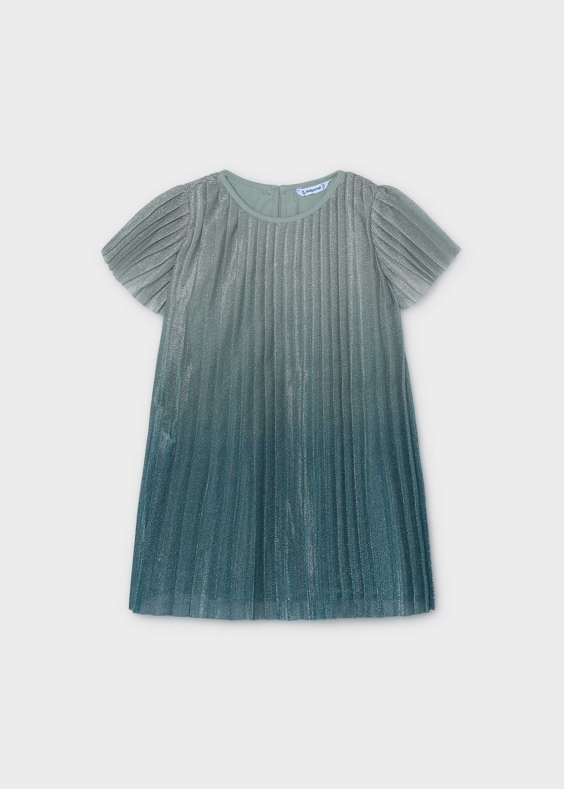 Girls' pleated dress with a gradient design