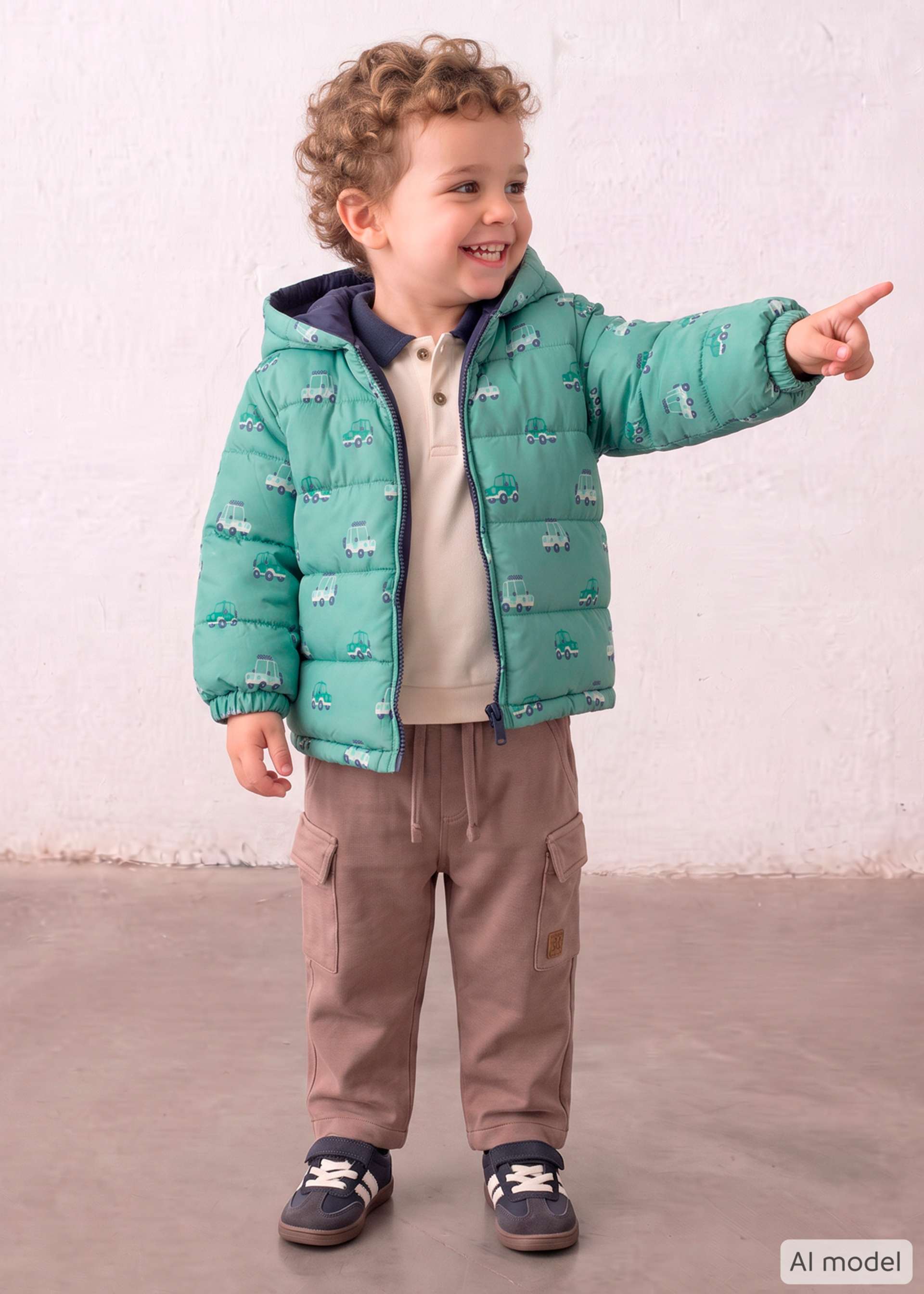 Reversible soft baby print jacket