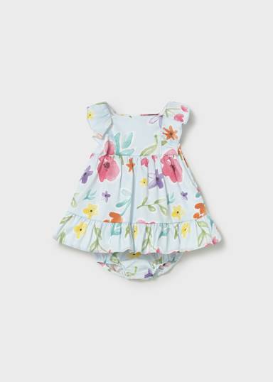 Vestito con copripannolino stampato neonata
