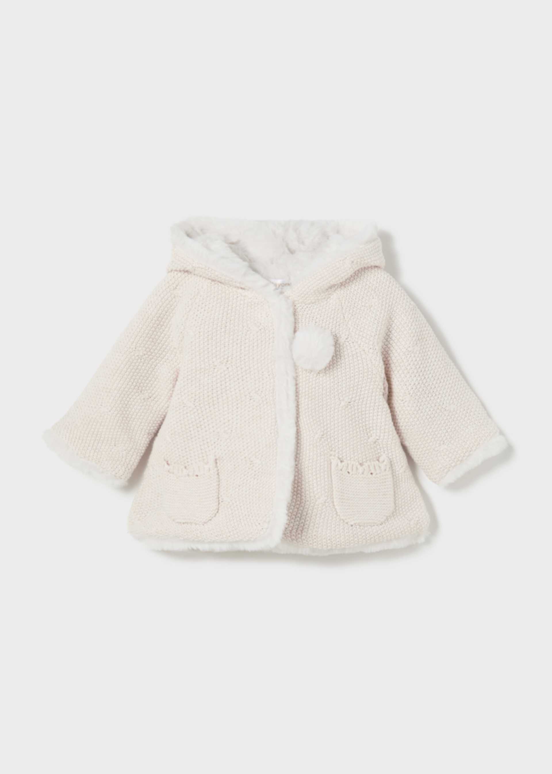 Strickjacke mit Fell Neugeborene Mädchen Strickjacke mit Fell Neugeborene Mädchen