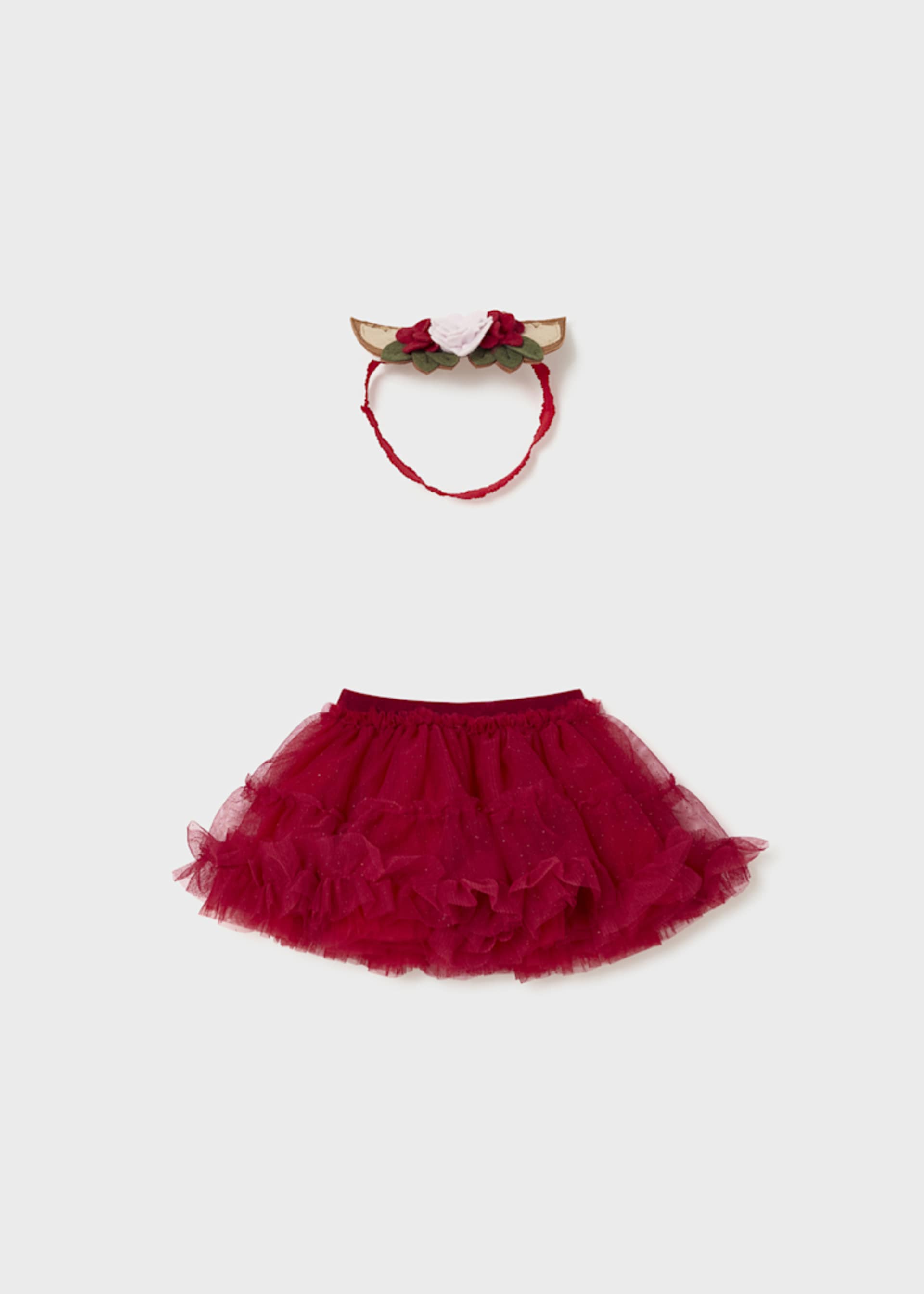 Newborn Girl Tulle Skirt with Ear Headband