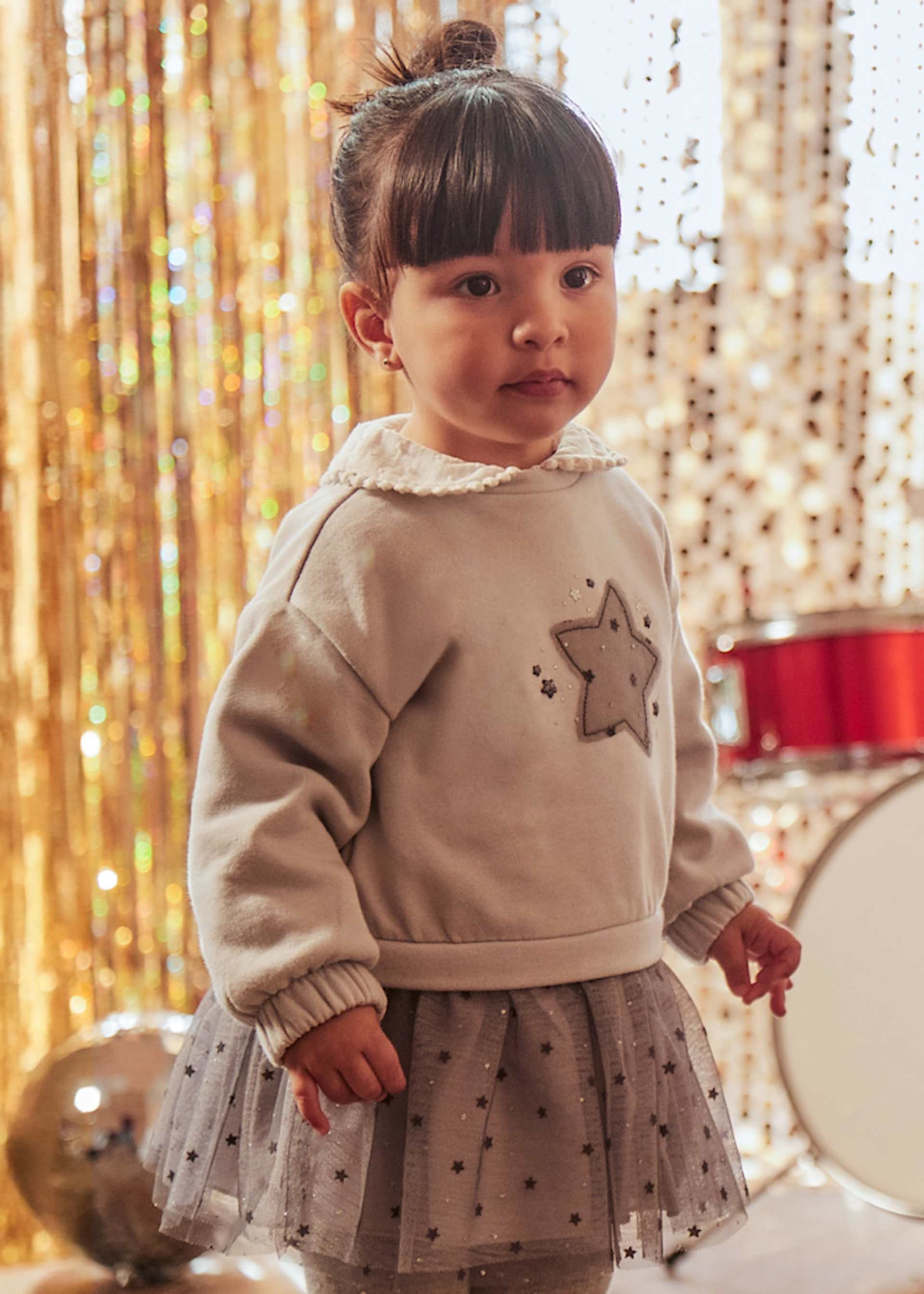 Vestido combinado tule estrela bebé