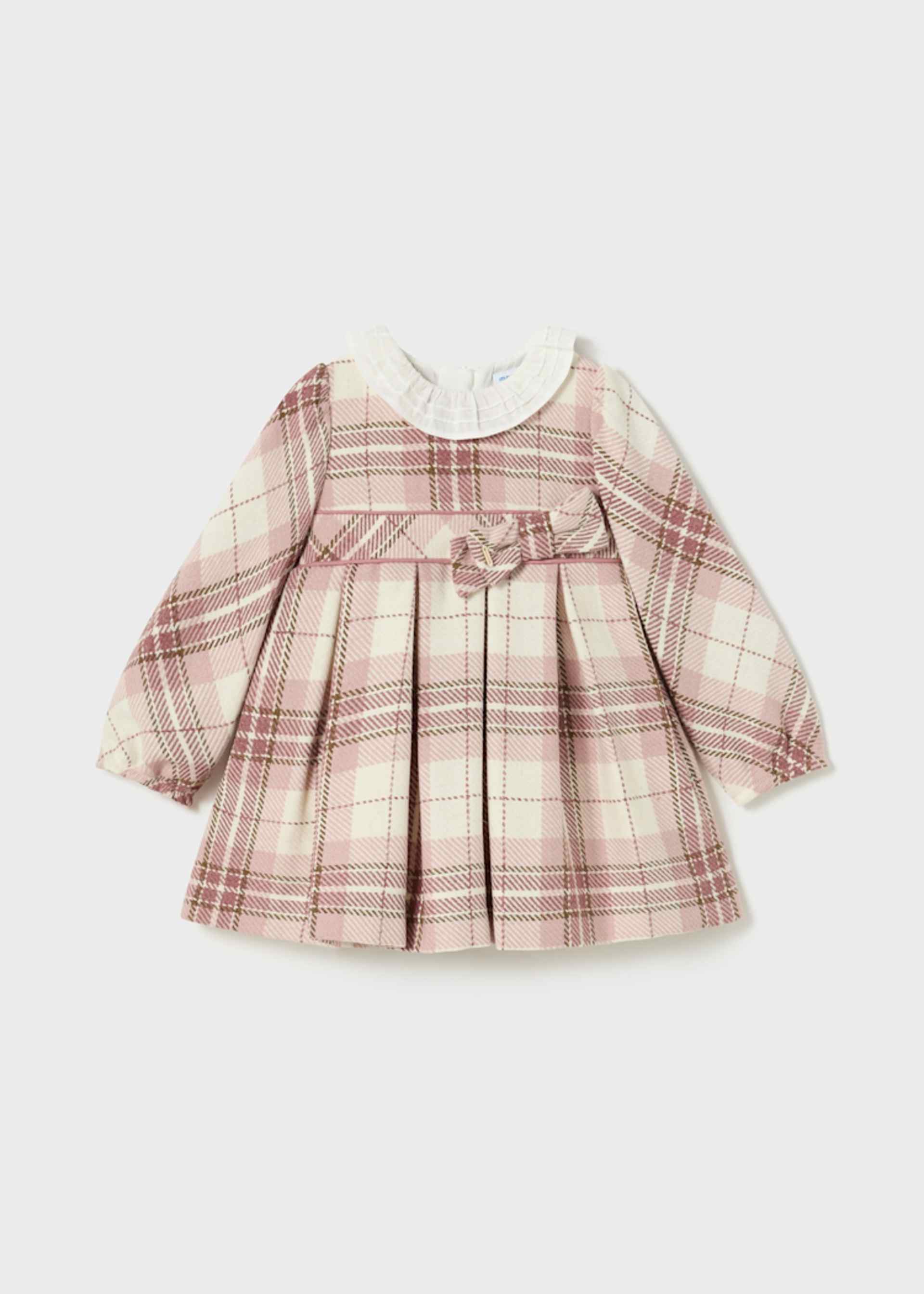 Baby Checked Ruffle Neck Dress Baby Checked Ruffle Neck Dress