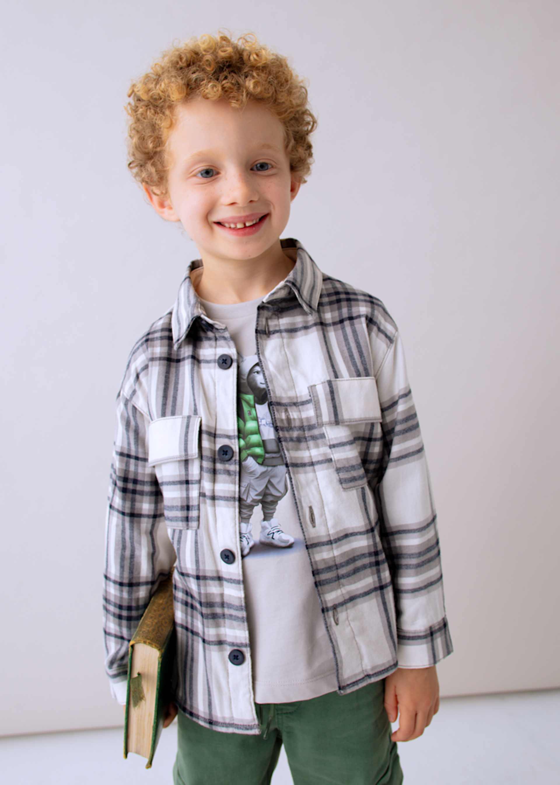Overshirt quadri bambino