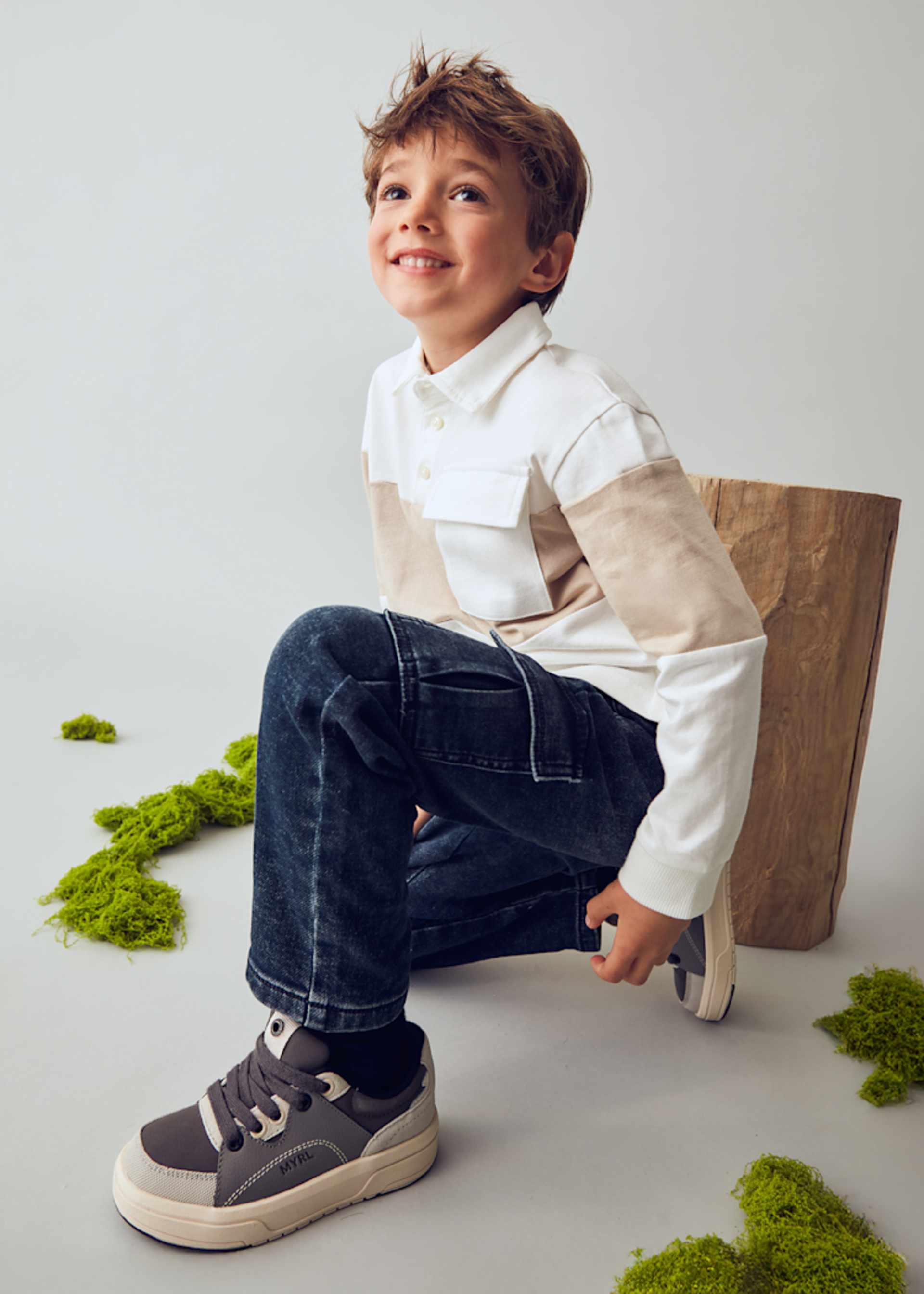 Pantalon en denim cargo garçon