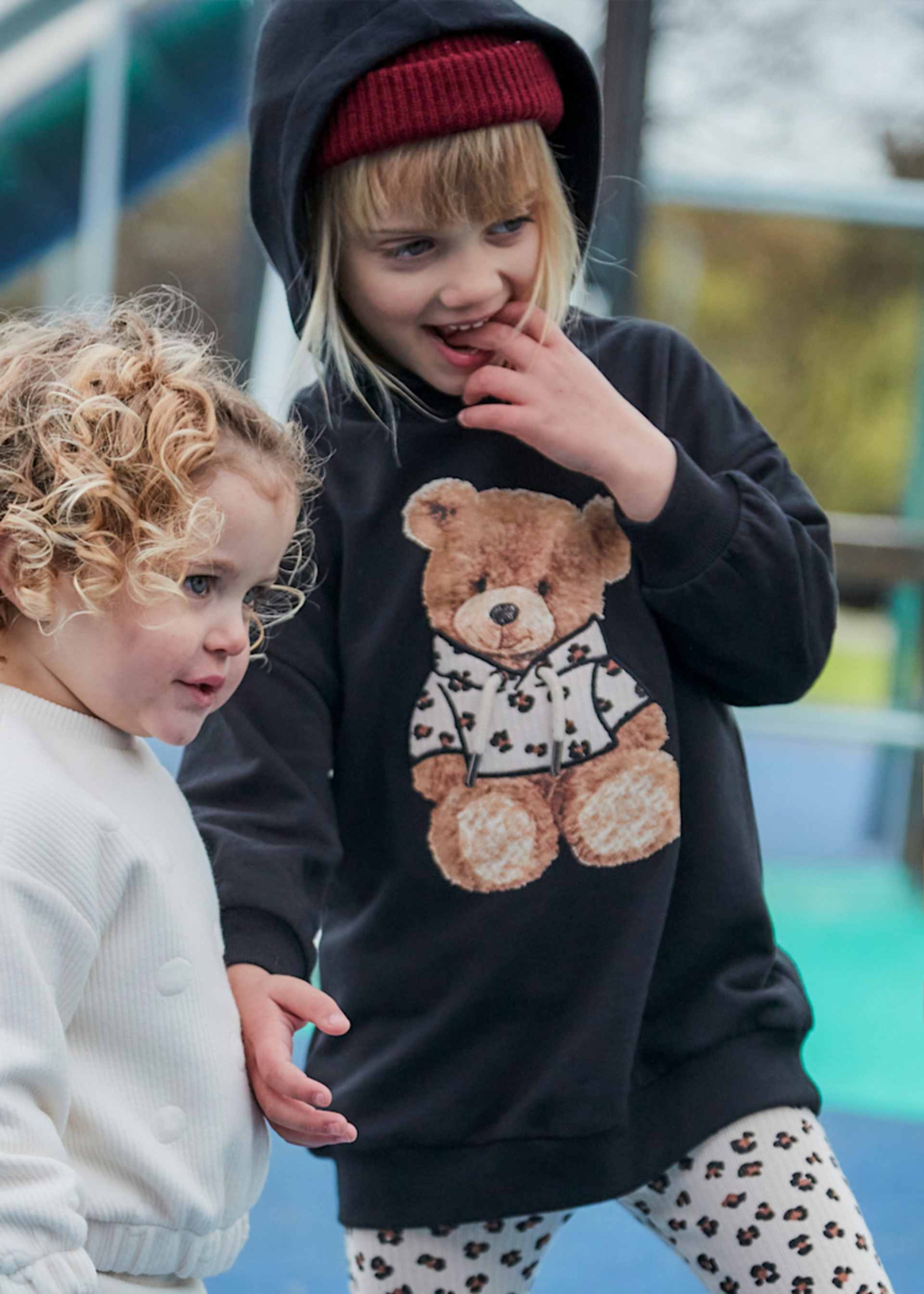 Robe en molleton à capuche fille