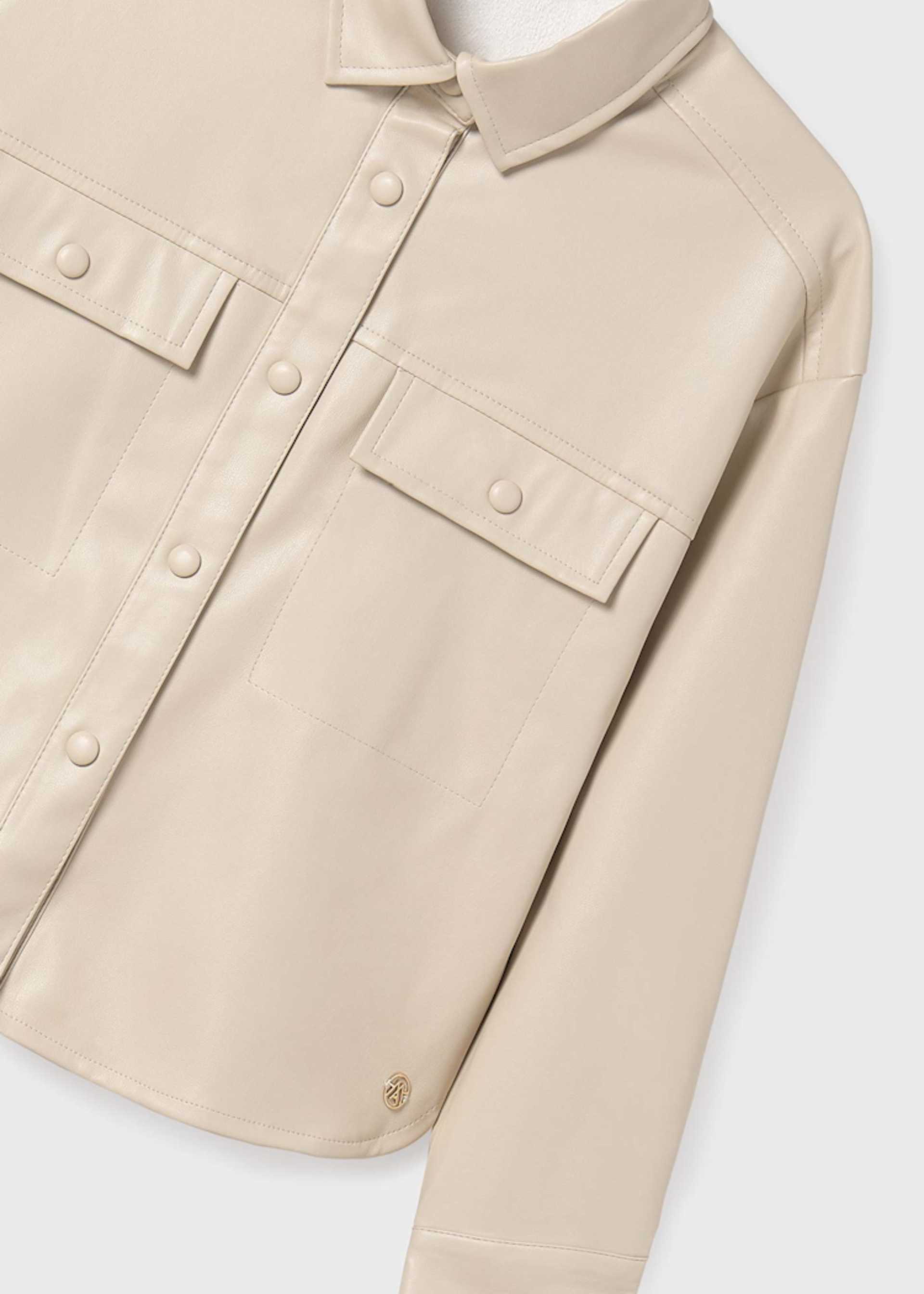 Overshirt similpelle ragazza