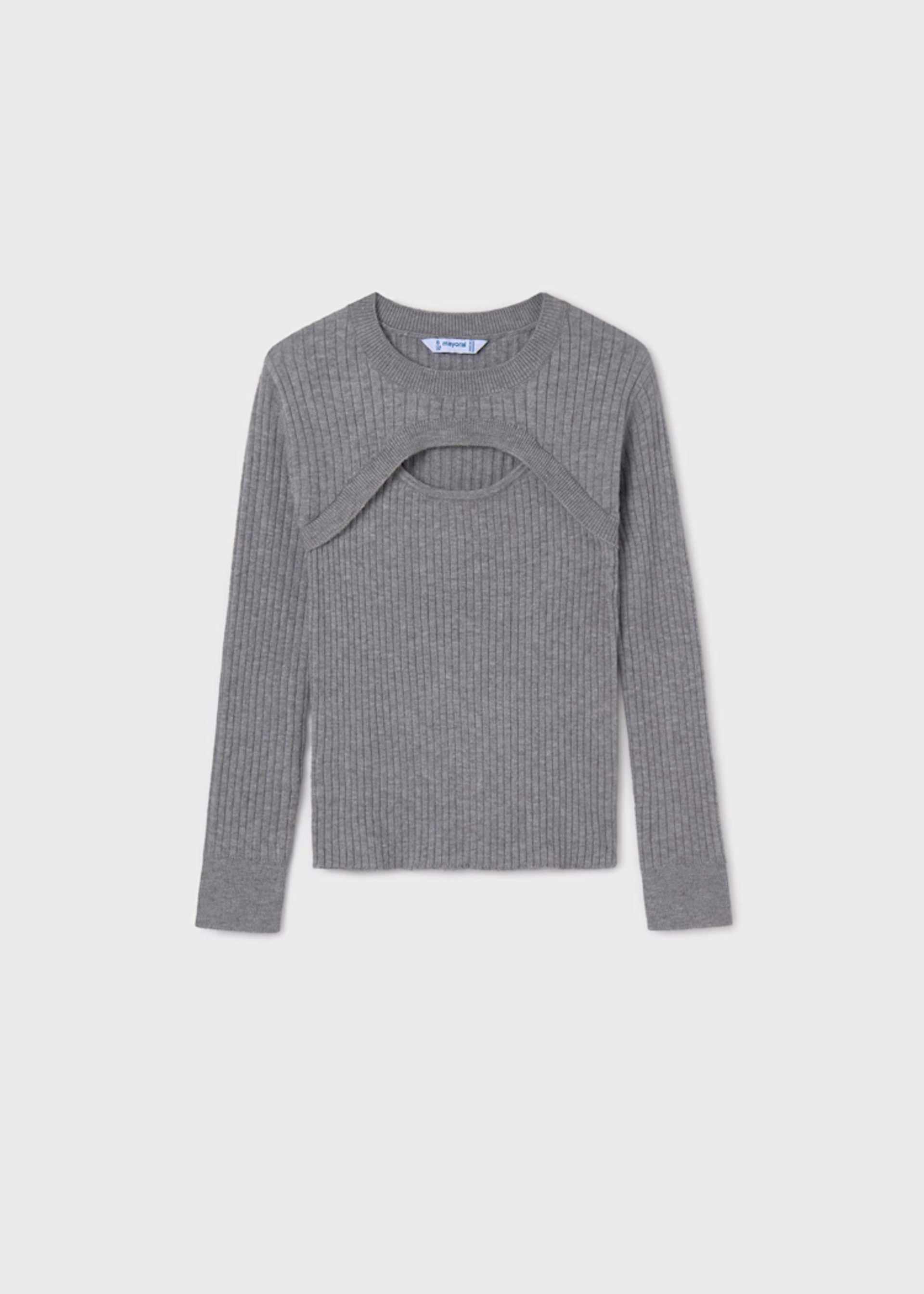 Girl Ribbed Top with Top Opening