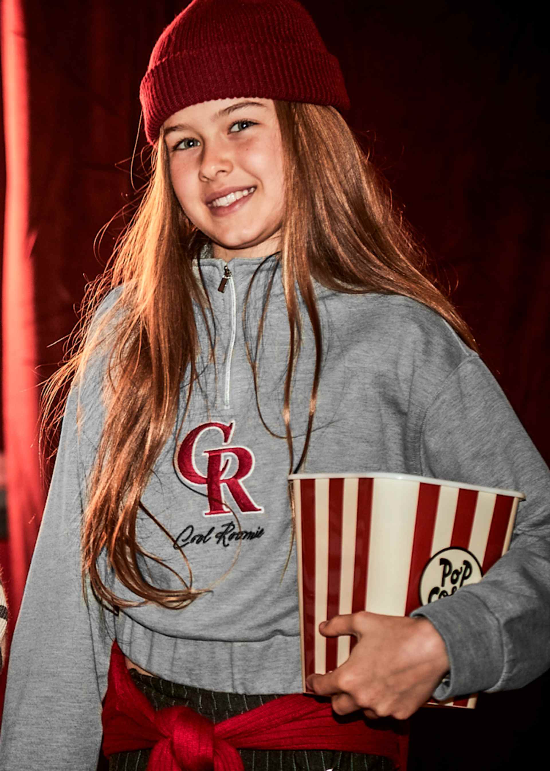 Girls embossed letter jumper