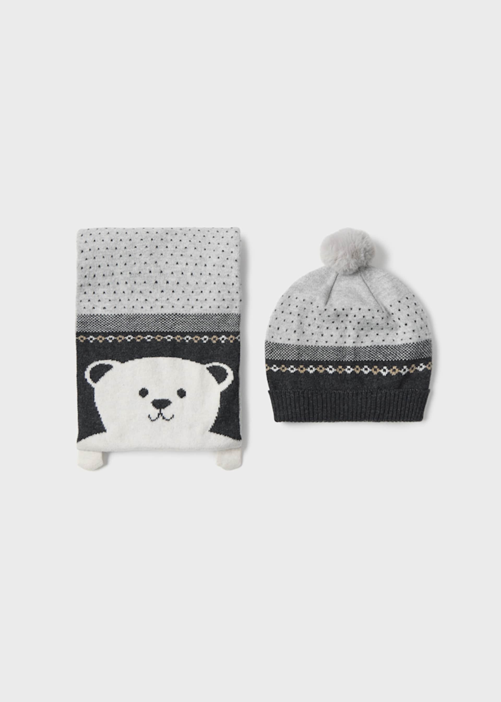 Set Mütze und Schal Bär Baby Set Mütze und Schal Bär Baby