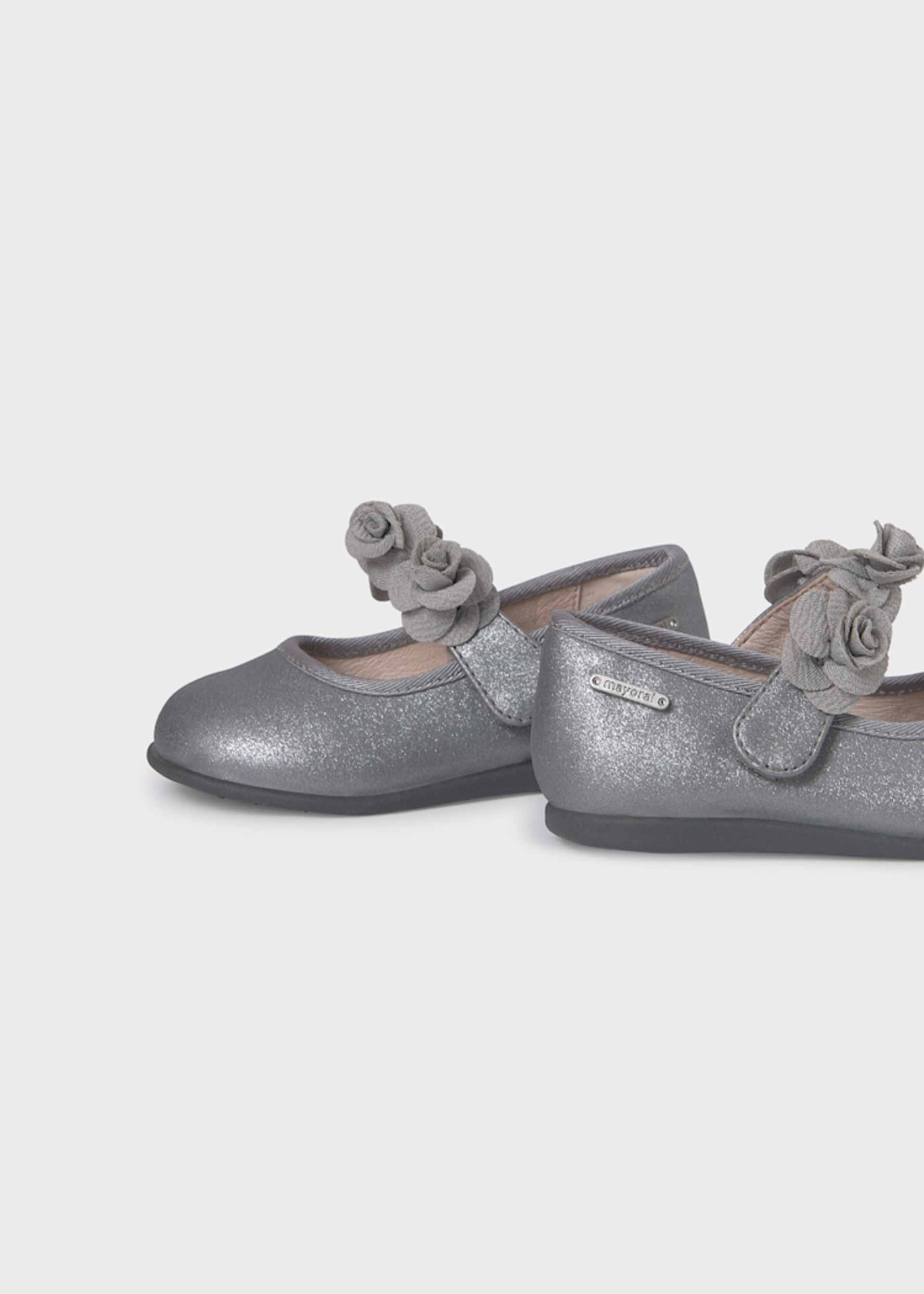 Baby Metallic Flower Mary Janes