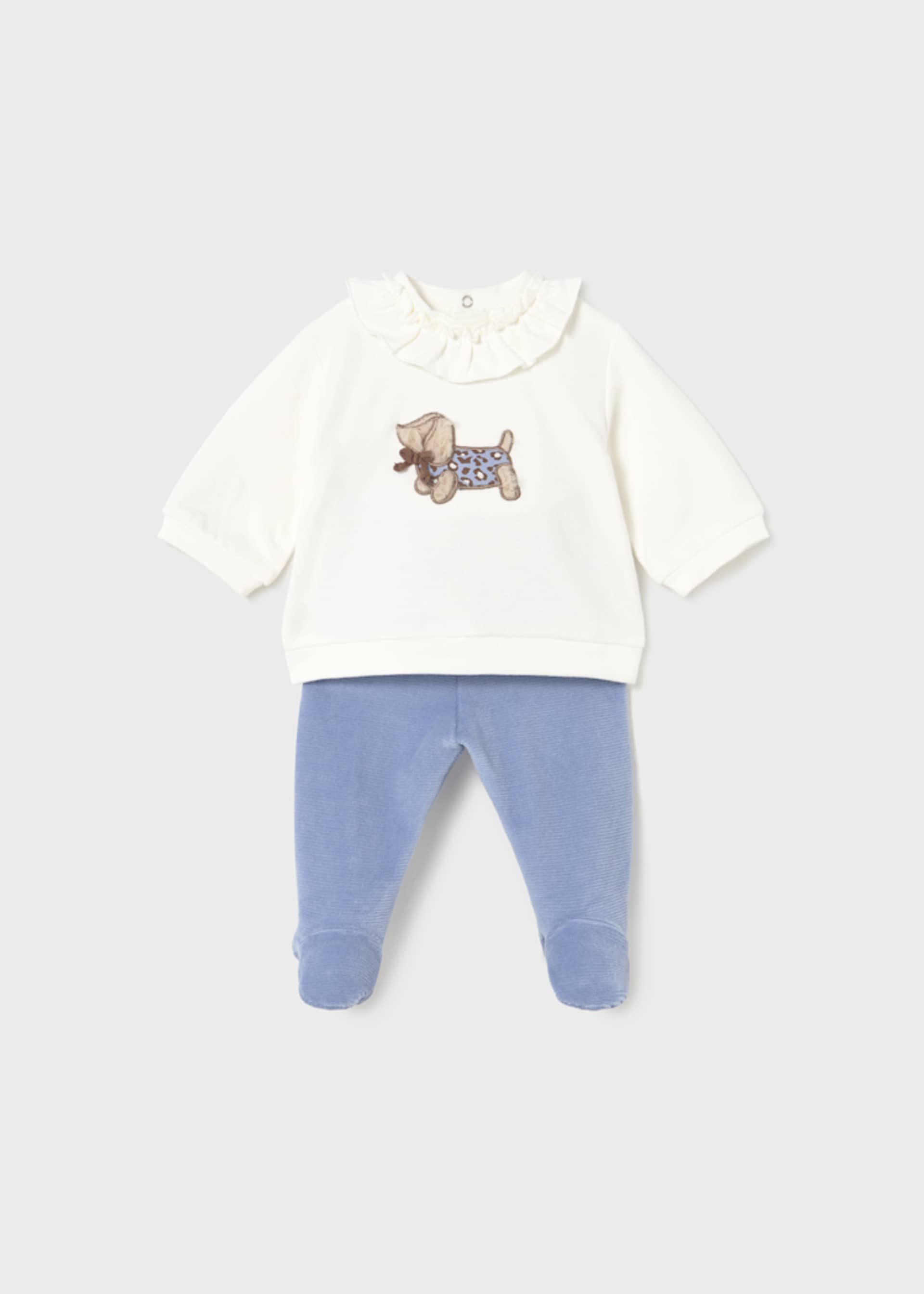 Newborn Girl Pants and Sweatshirt Set