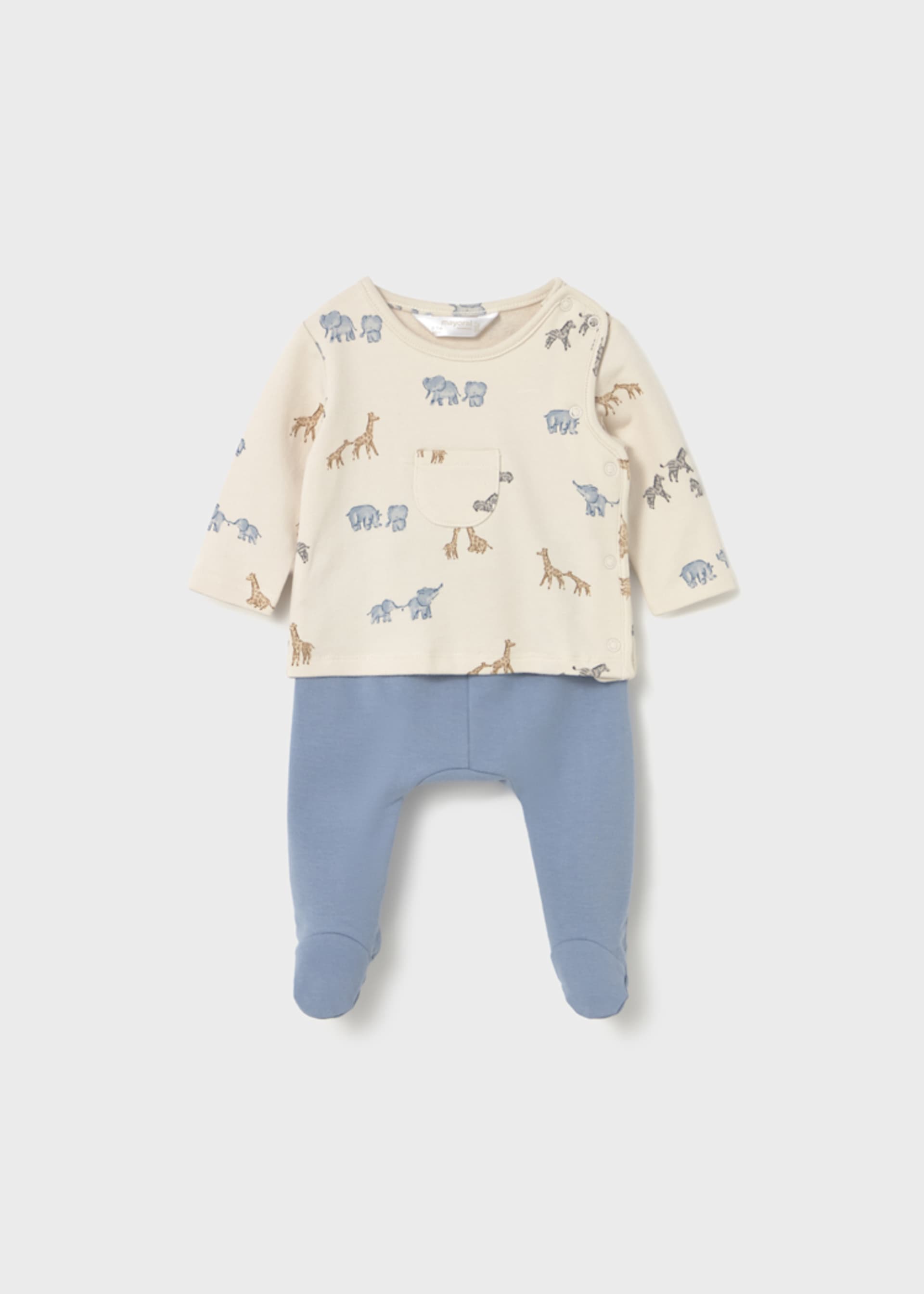 Newborn Boy Pants and Printed Sweatshirt Set