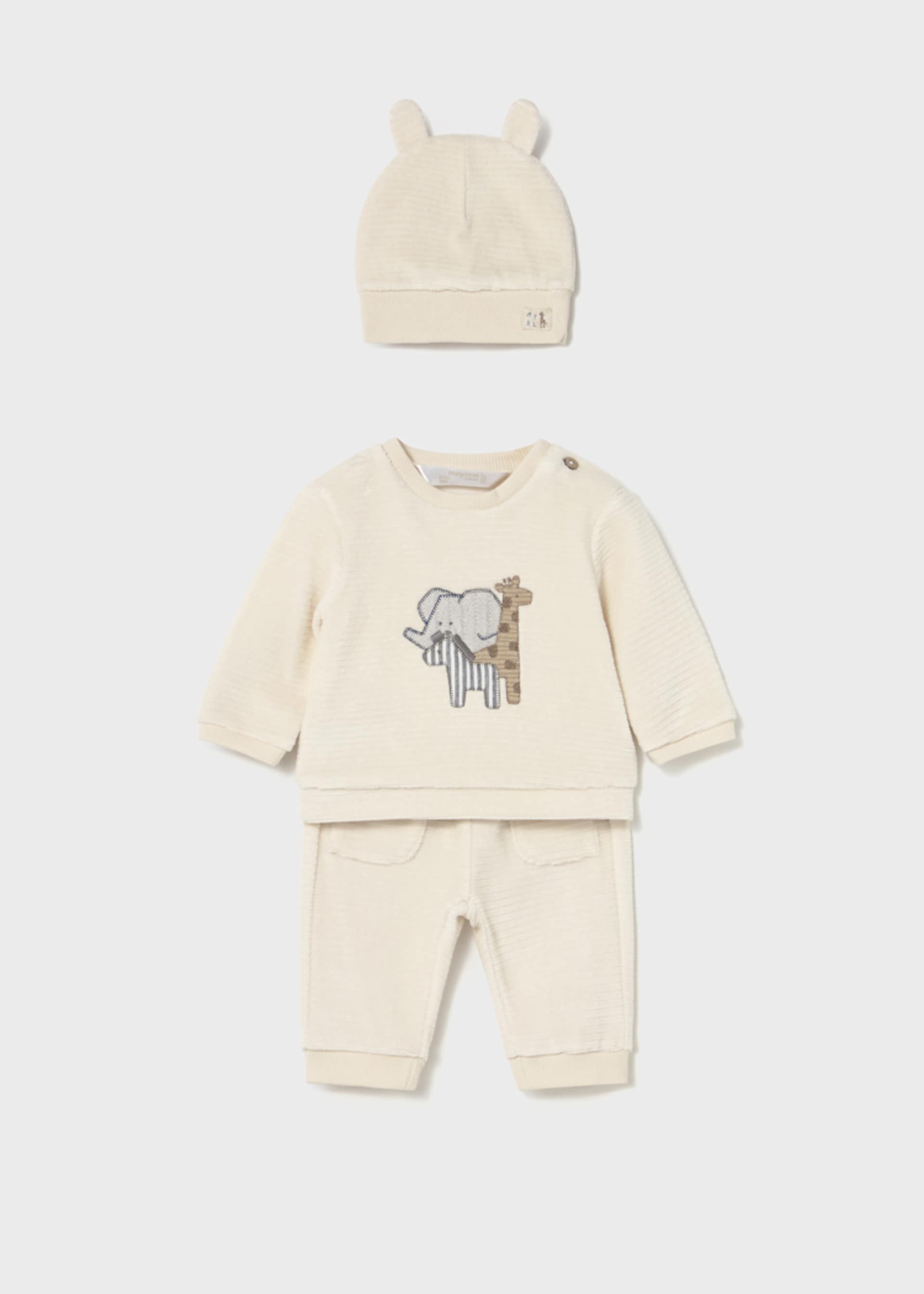 Newborn 3 piece corduroy knitted tracksuit