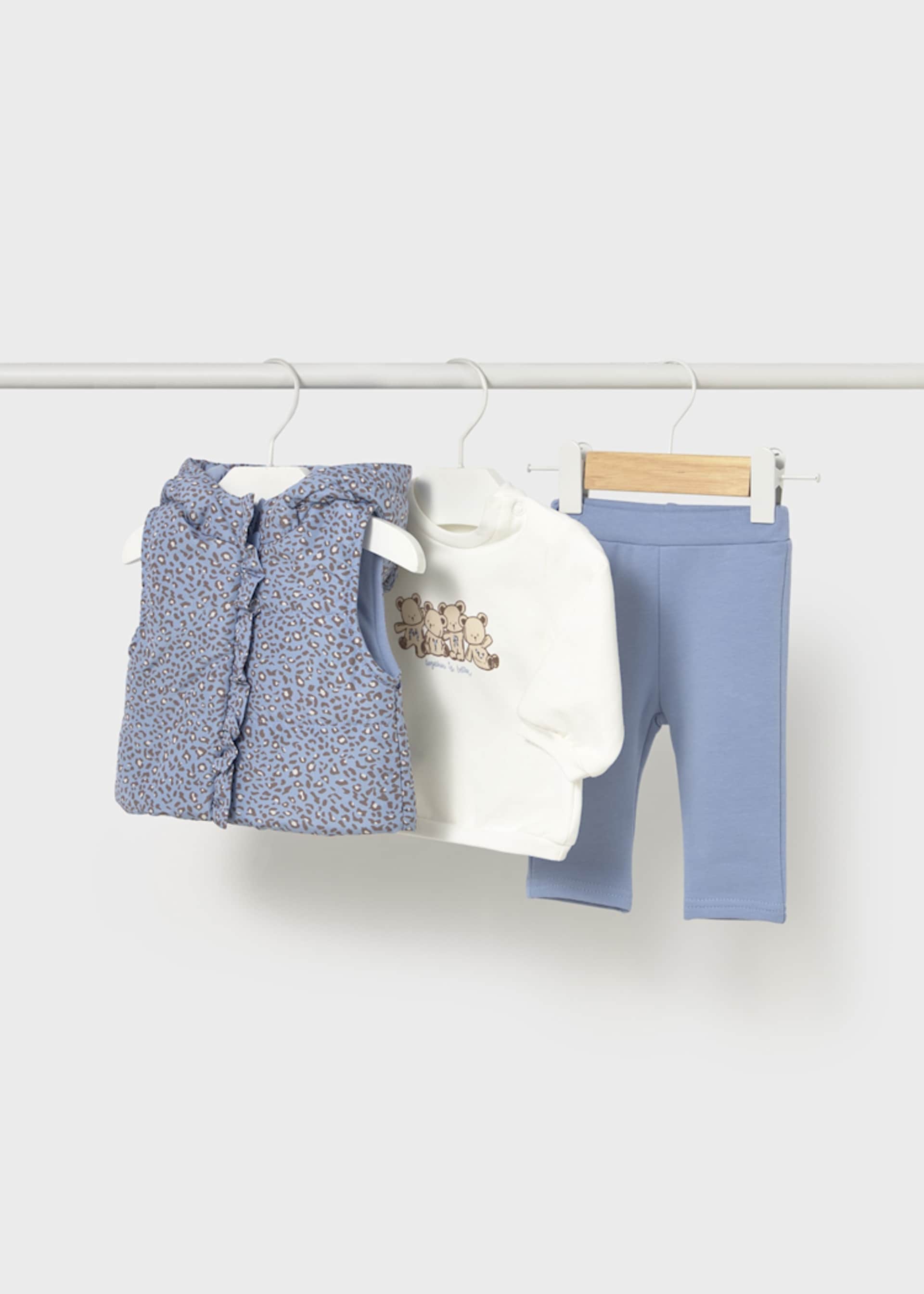 Chándal con chaleco estampado recién nacida