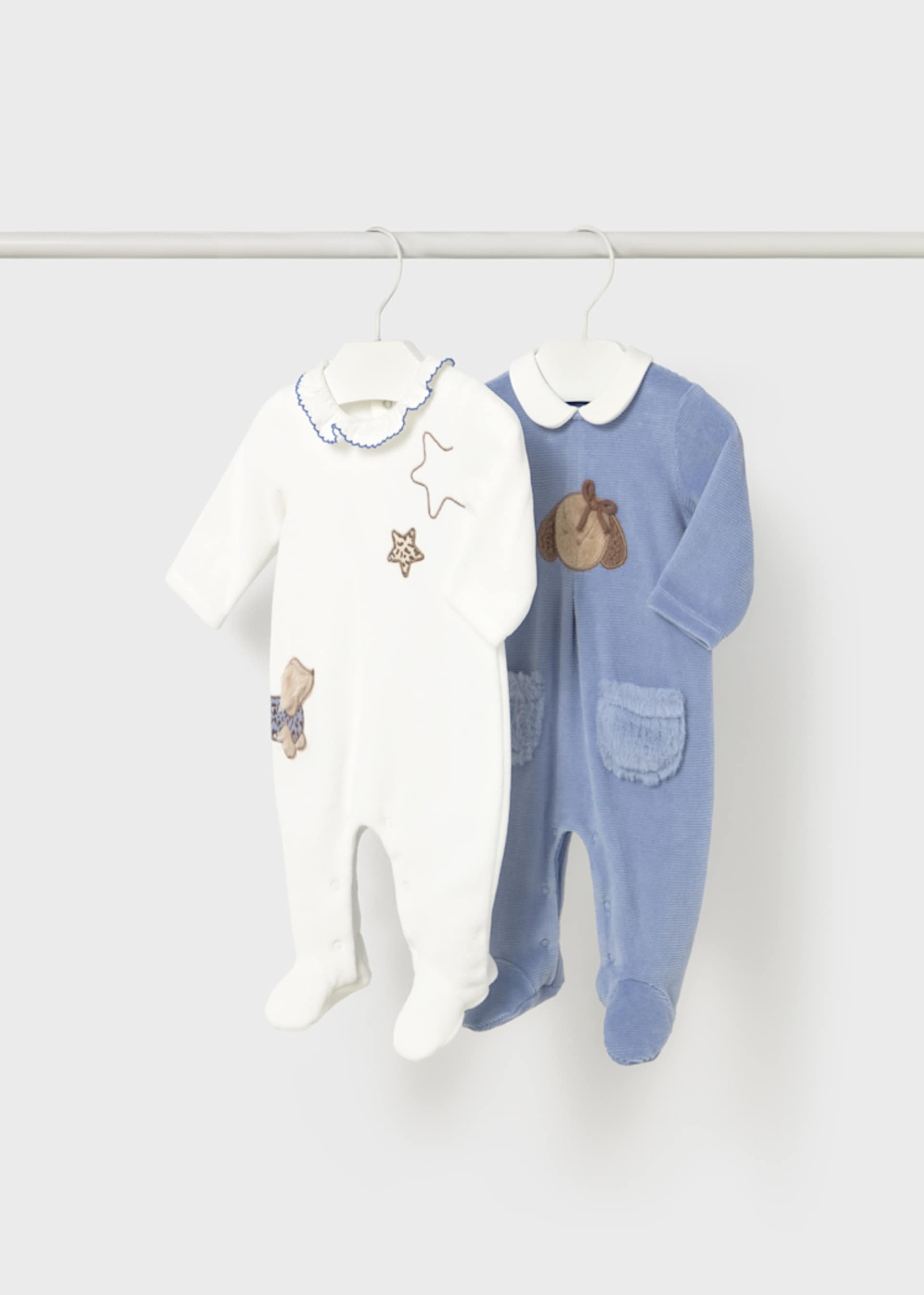 Newborn Girl 2-Piece Velour One Piece Set