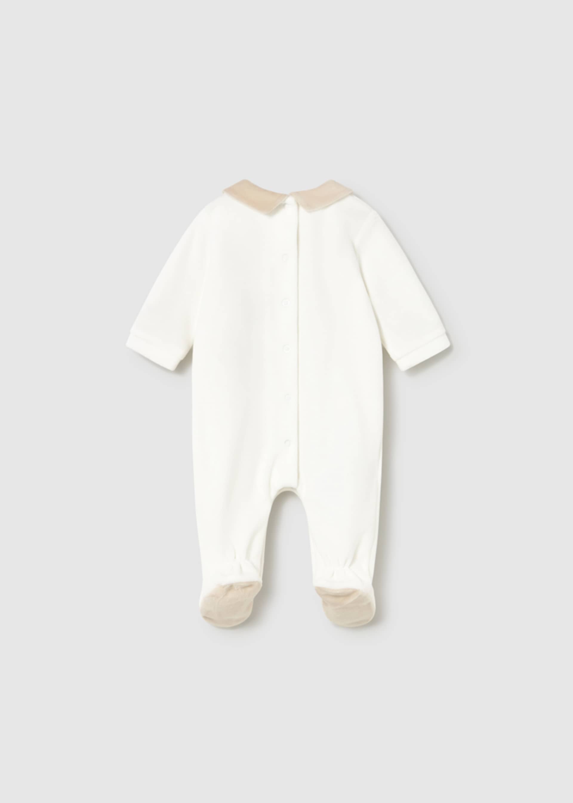 Newborn Boy Collared Velour One Piece
