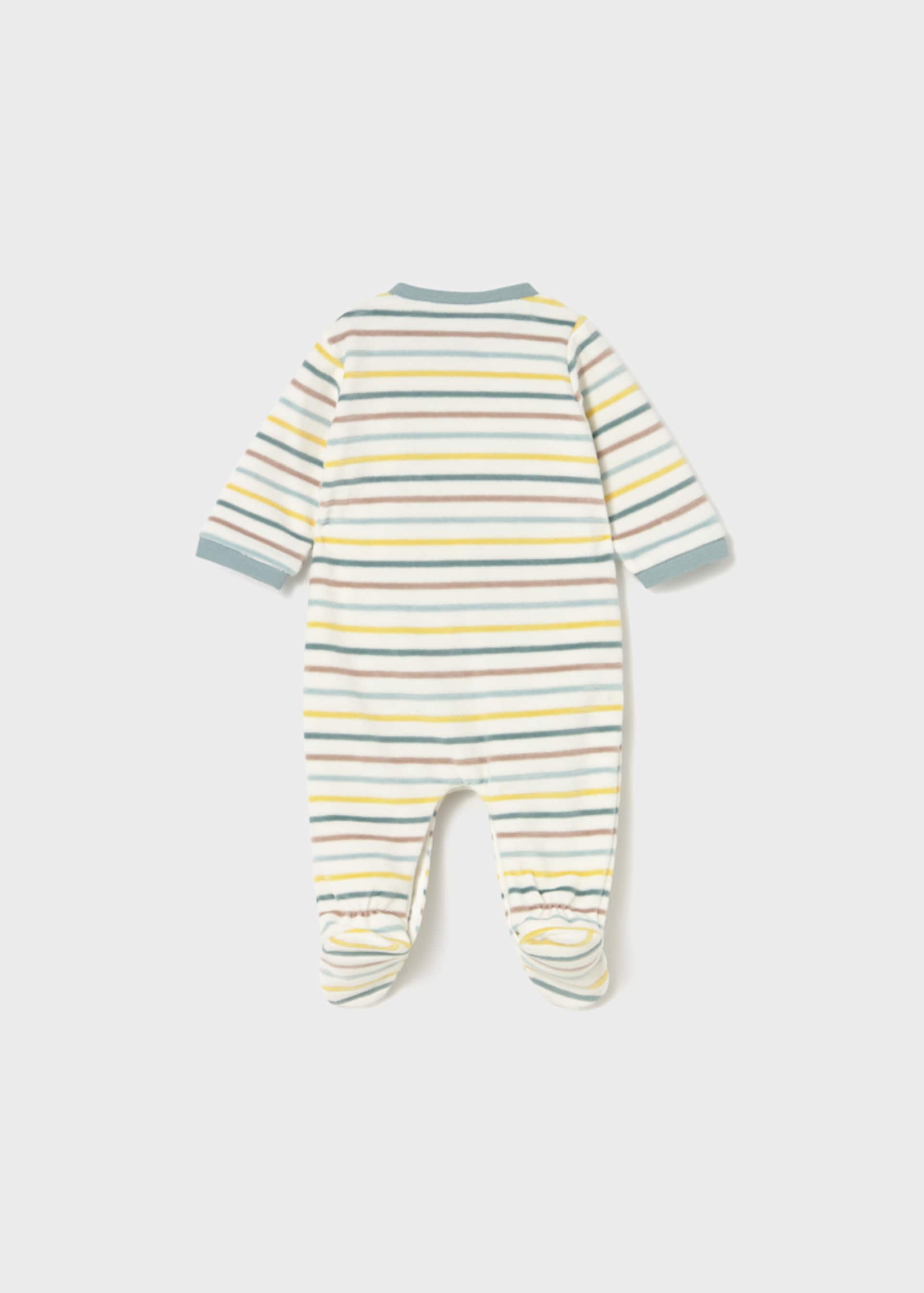 Babygrow aveludado riscas recém nascido