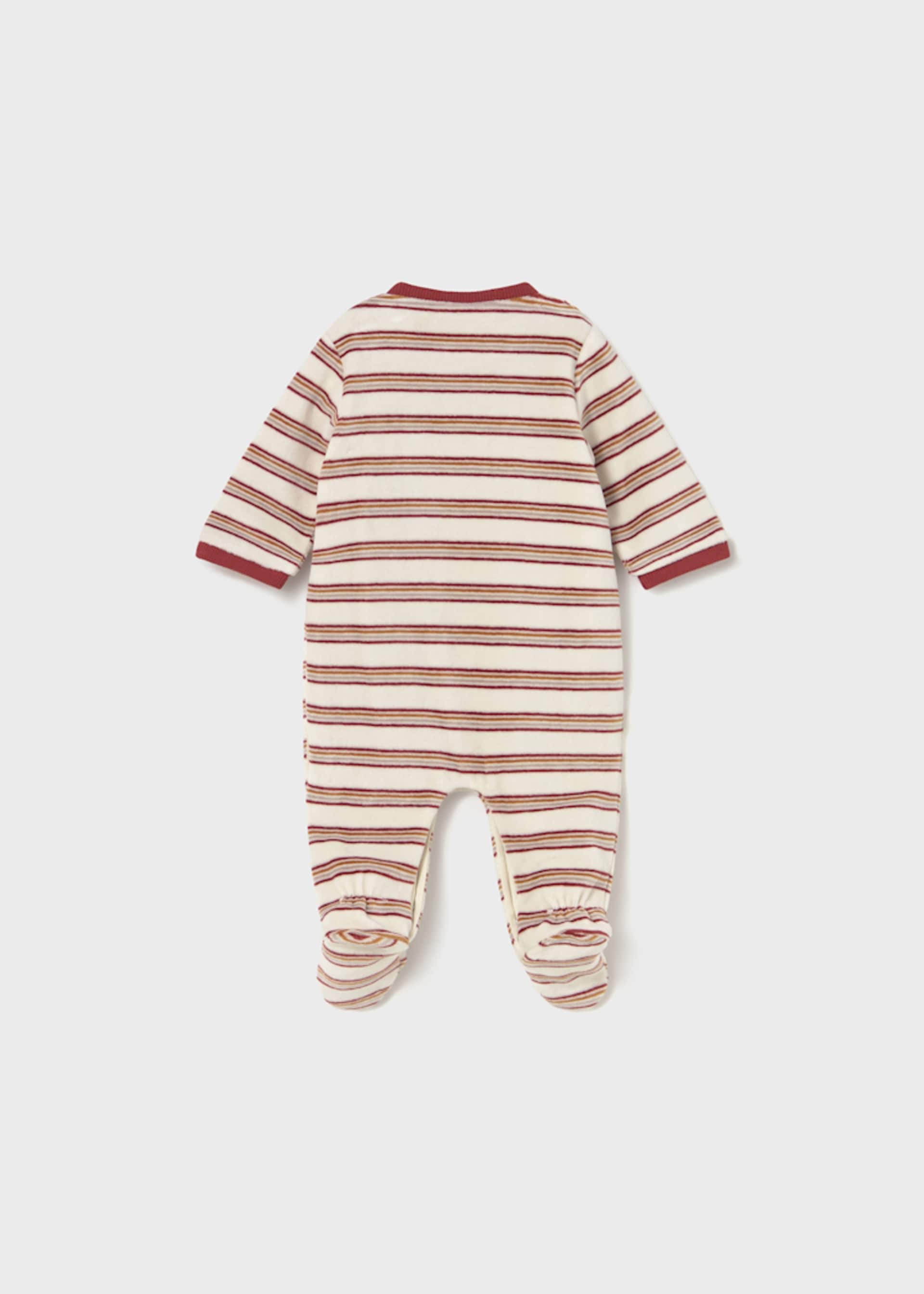 Newborn Boy Velour Striped One Piece