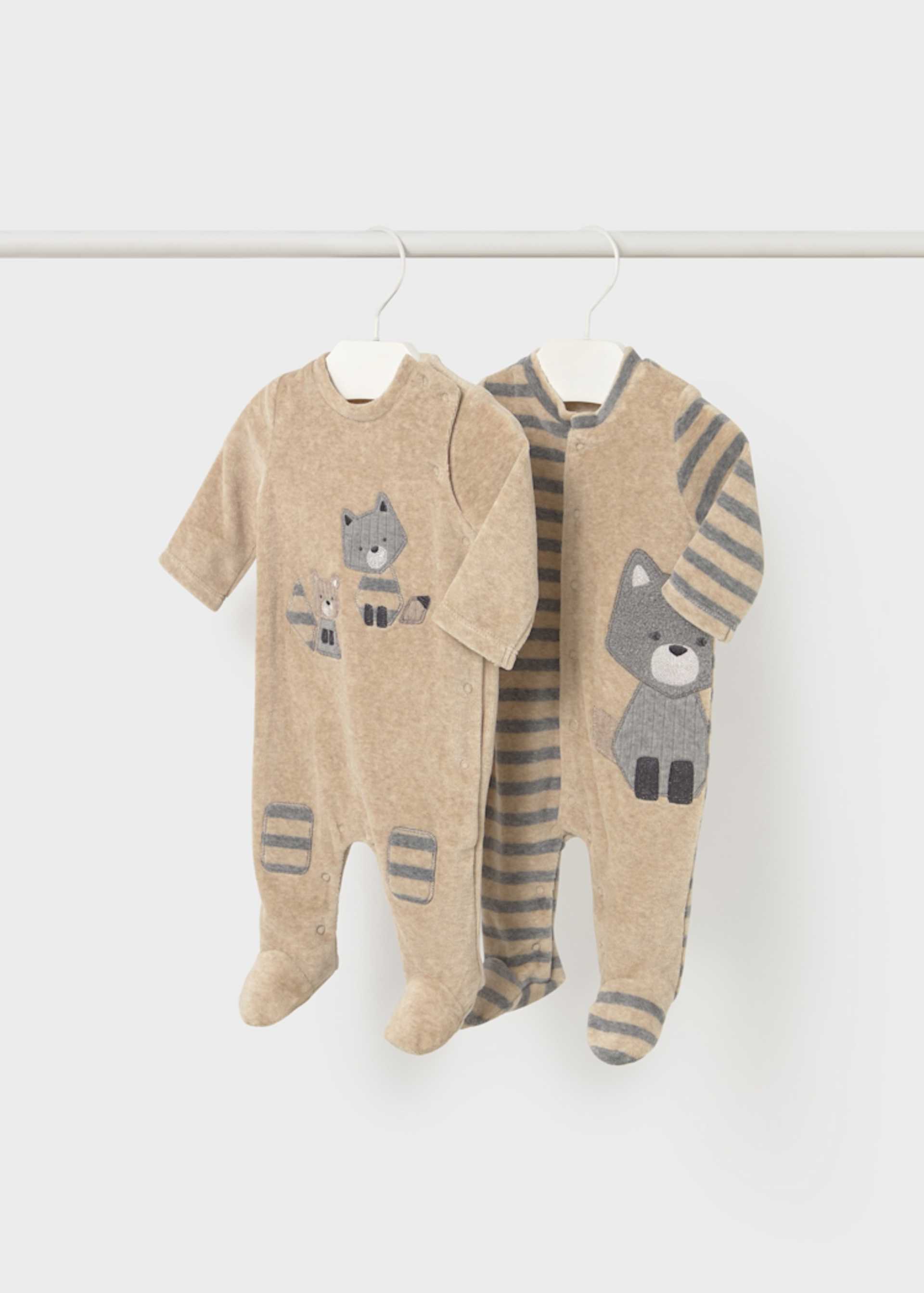 Newborn Boy 2-Piece Velour One Piece Set