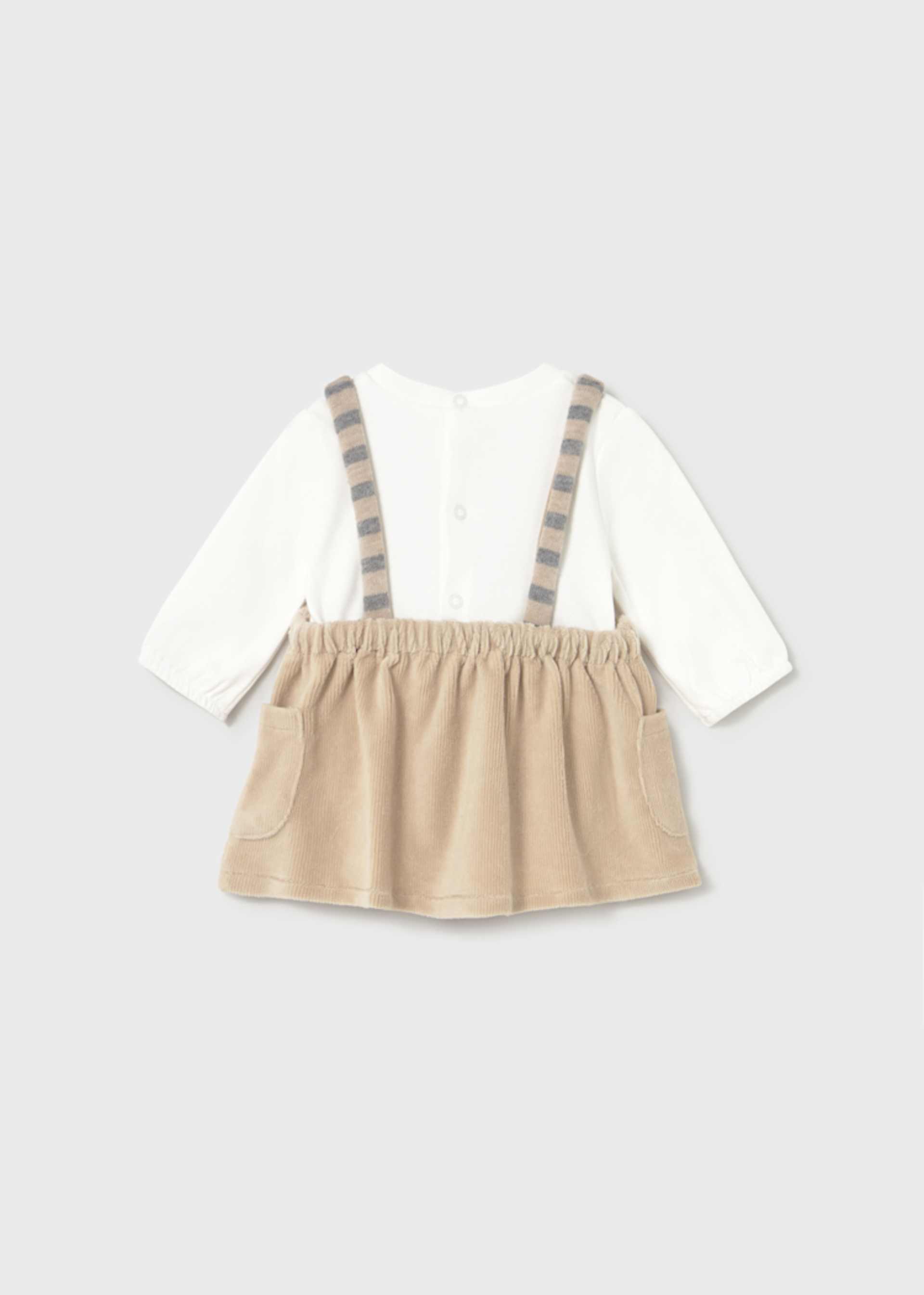 Newborn knitted corduroy skirt romper