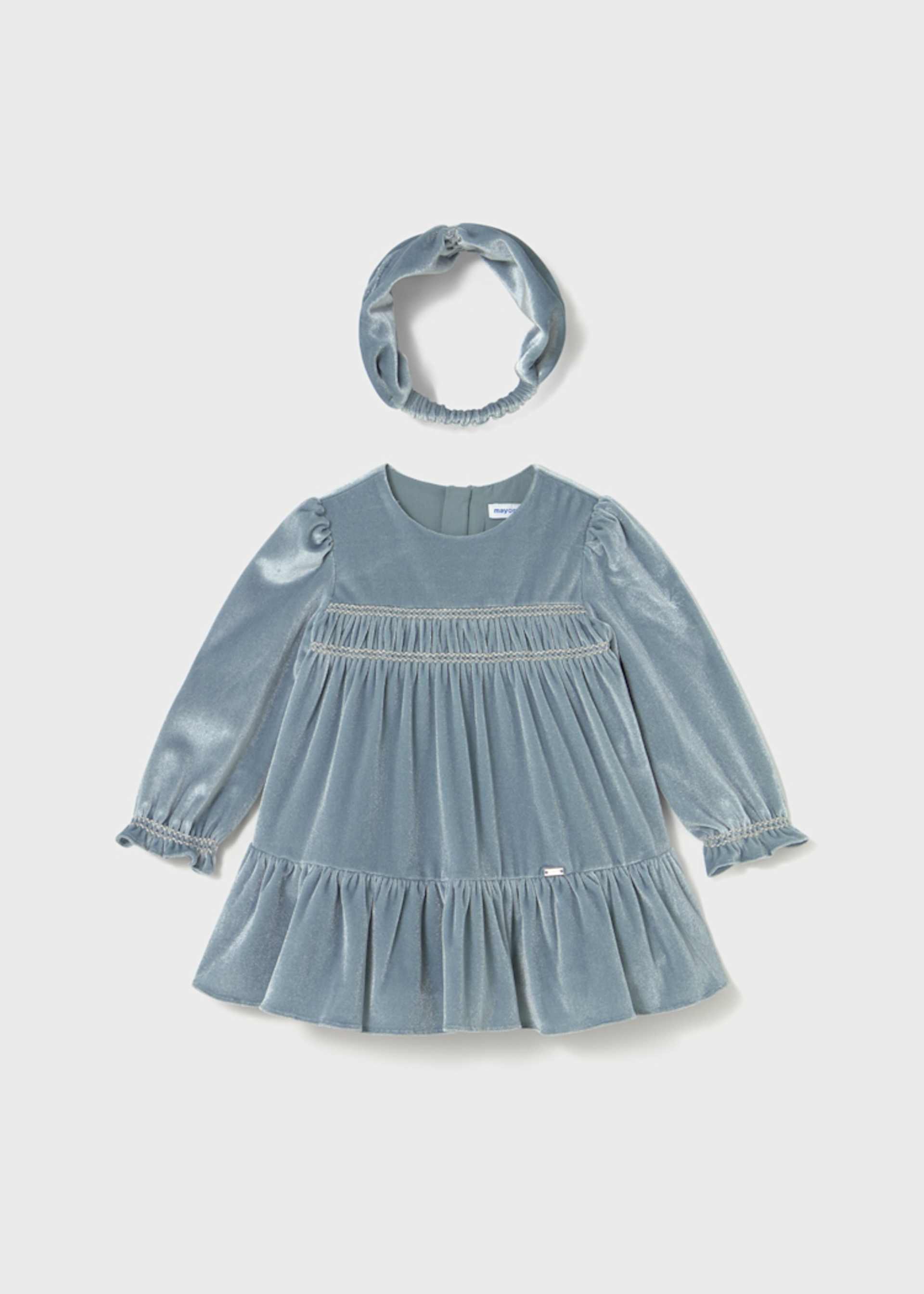 Baby Velvet Dress with Headband