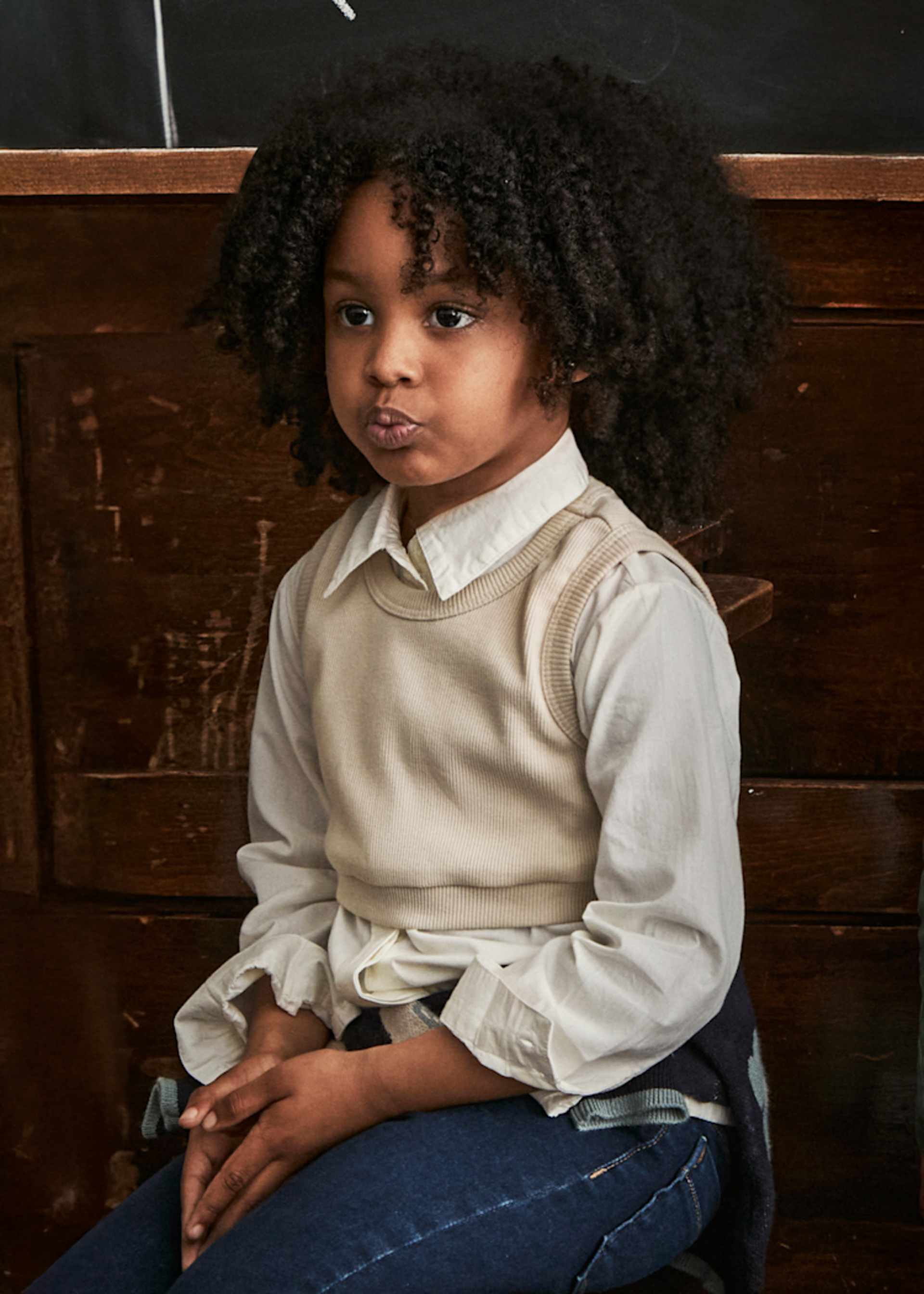 Ensemble gilet et blouse fille