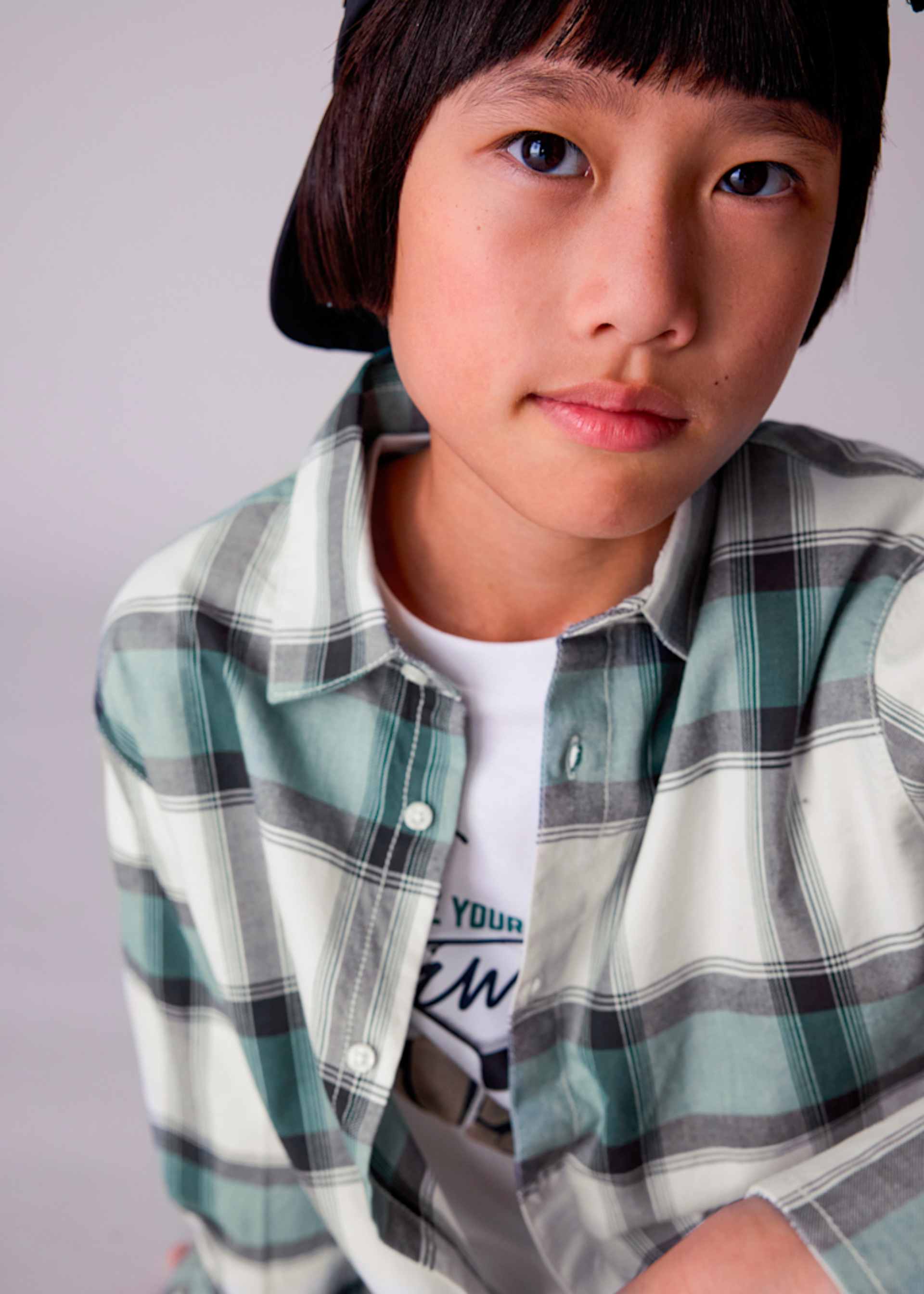 Boys check overshirt