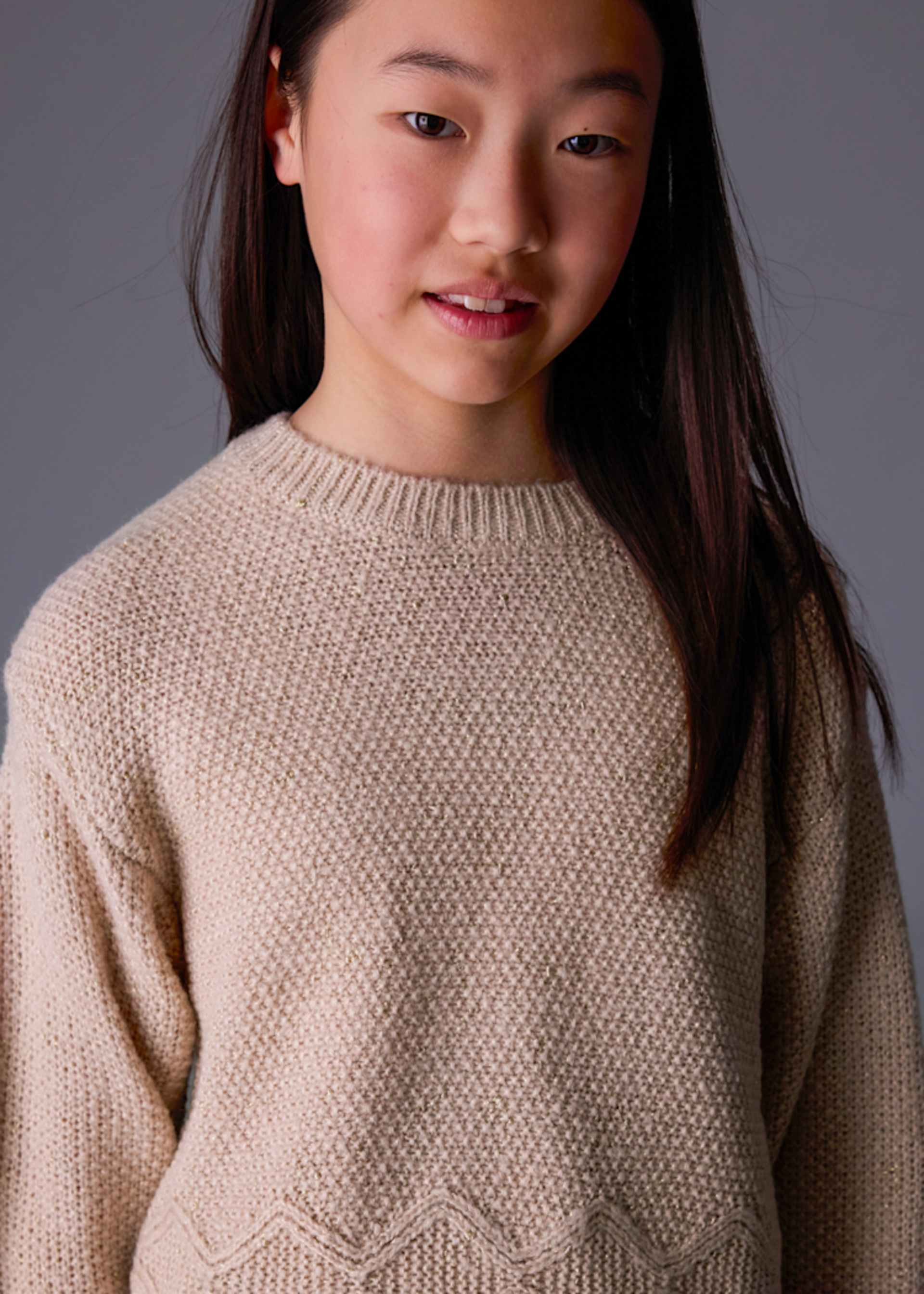 Girls metallic yarn jumper