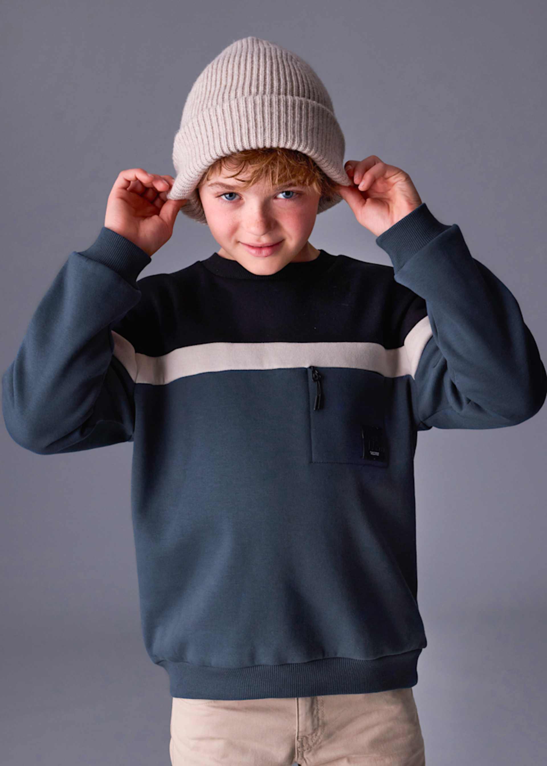 Sweatshirt color block Teenager Jungen