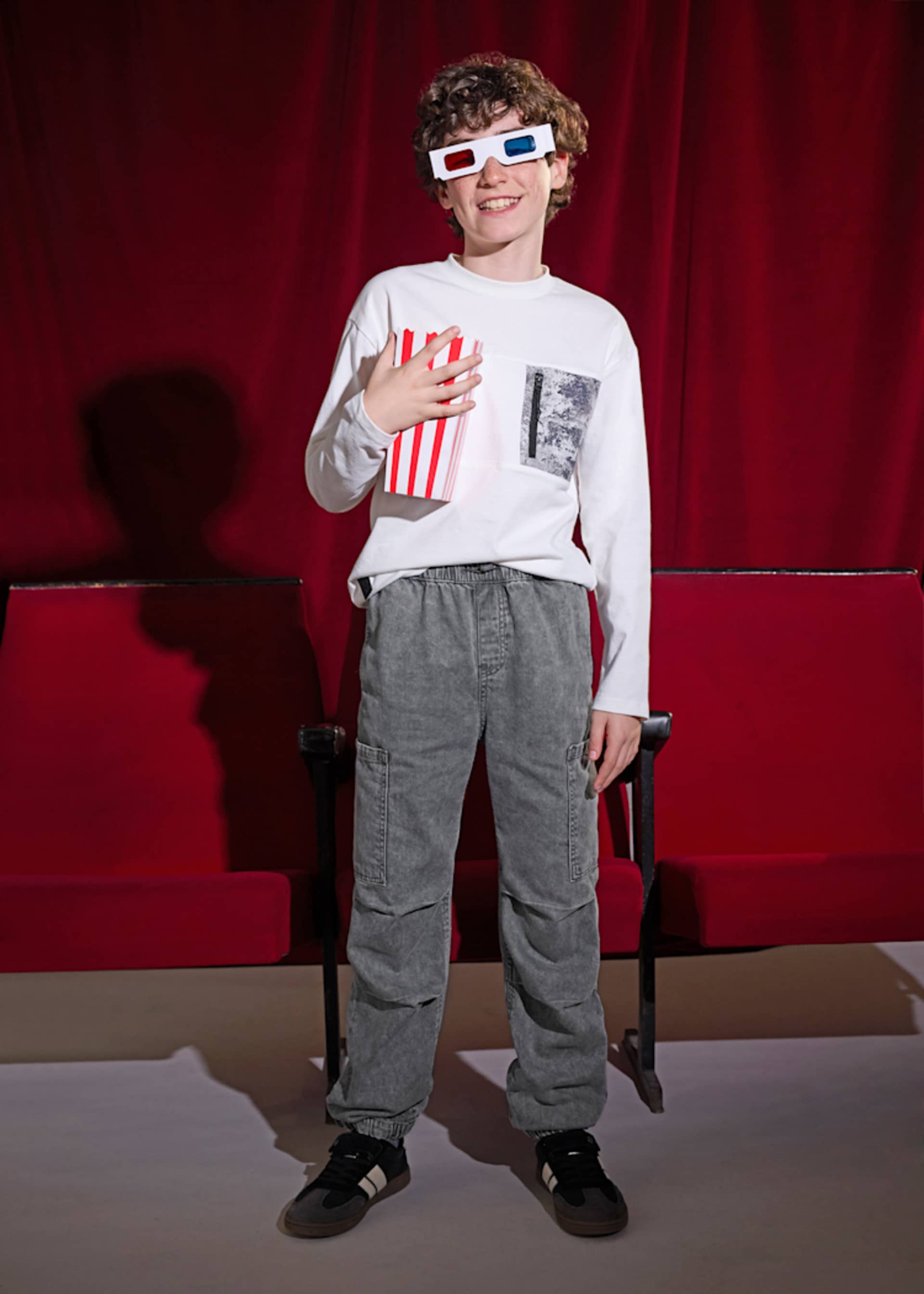 Unisex denim parachute cargo pants