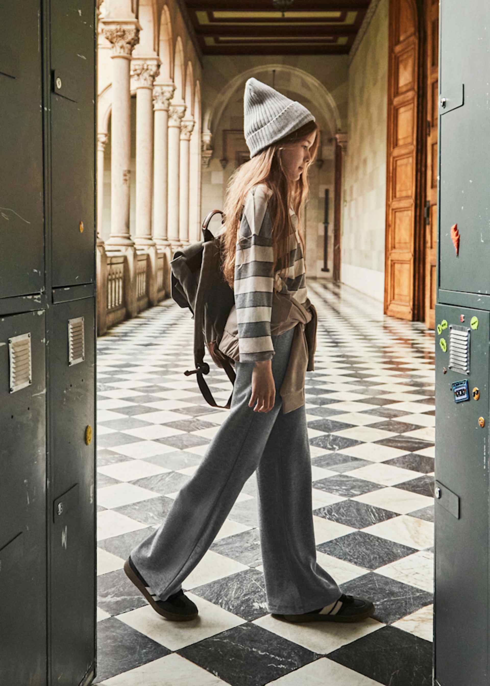 Girl Pants and Striped Polo Shirt Set