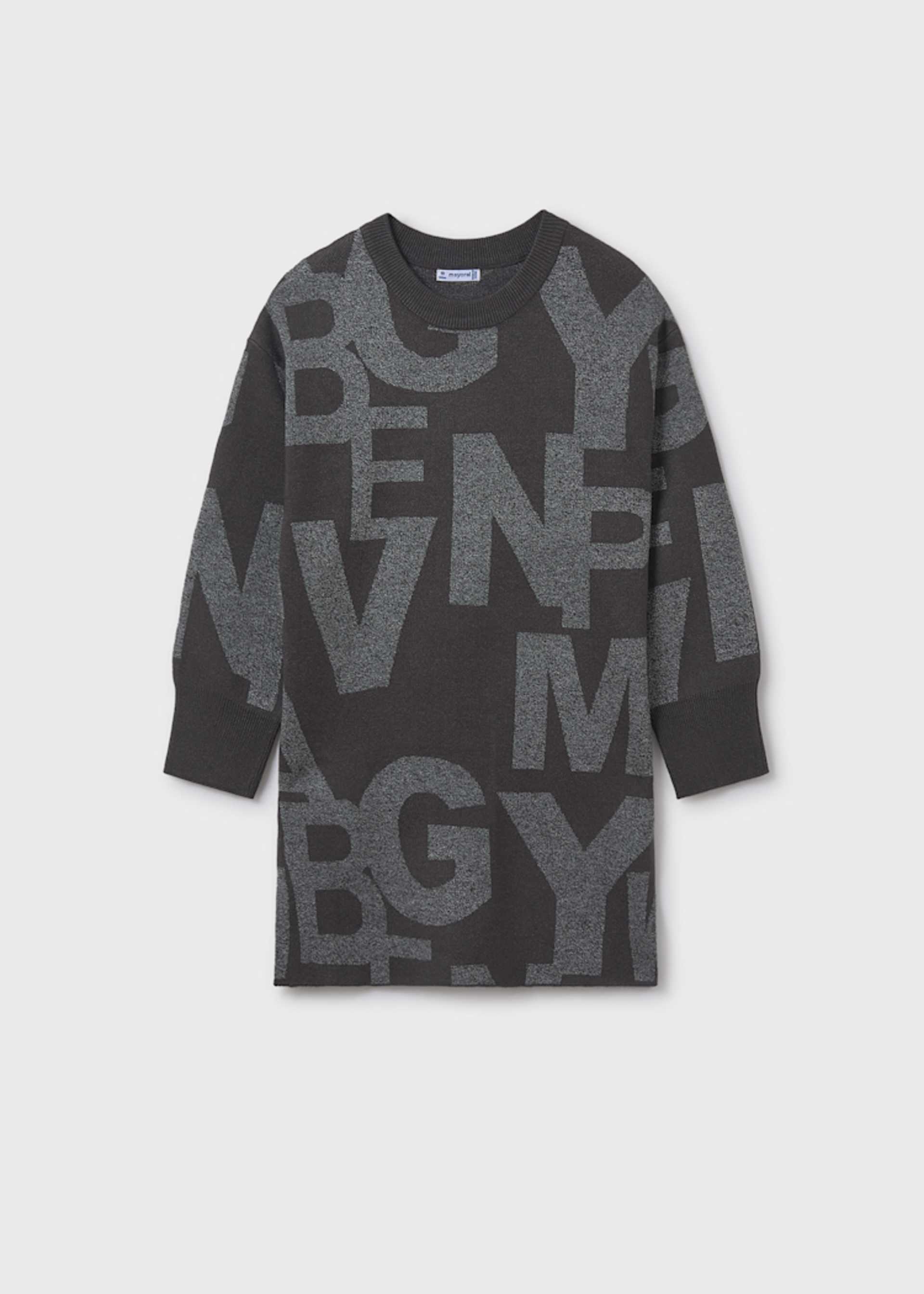 Girls jacquard letter dress